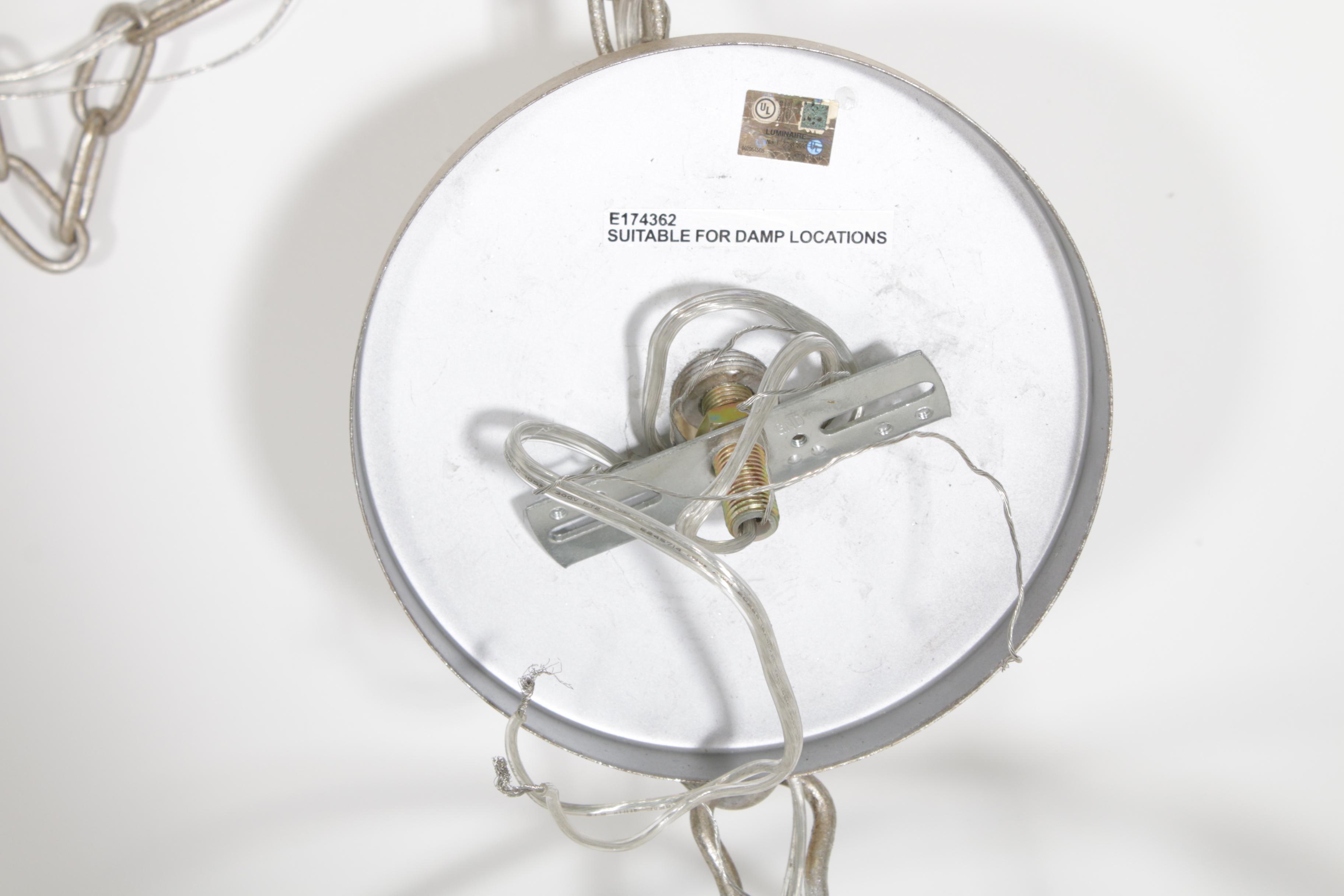 Silver Tone Finish Spherical Cage Chandelier