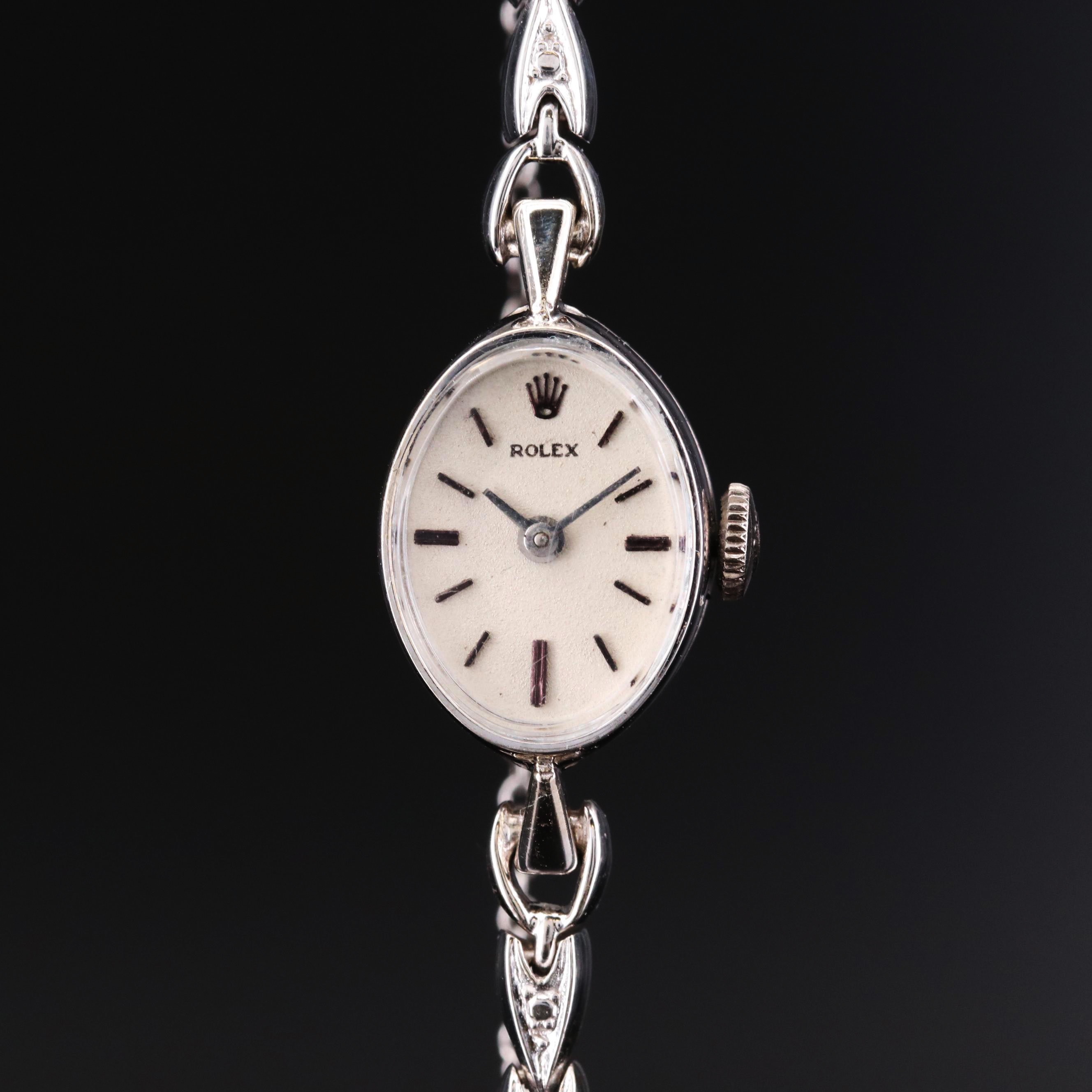 14K White Gold Rolex Stem Wind Watch