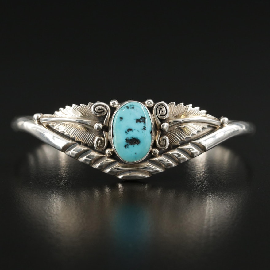 Wydell Billie Navajo Diné Sterling Turquoise Cuff