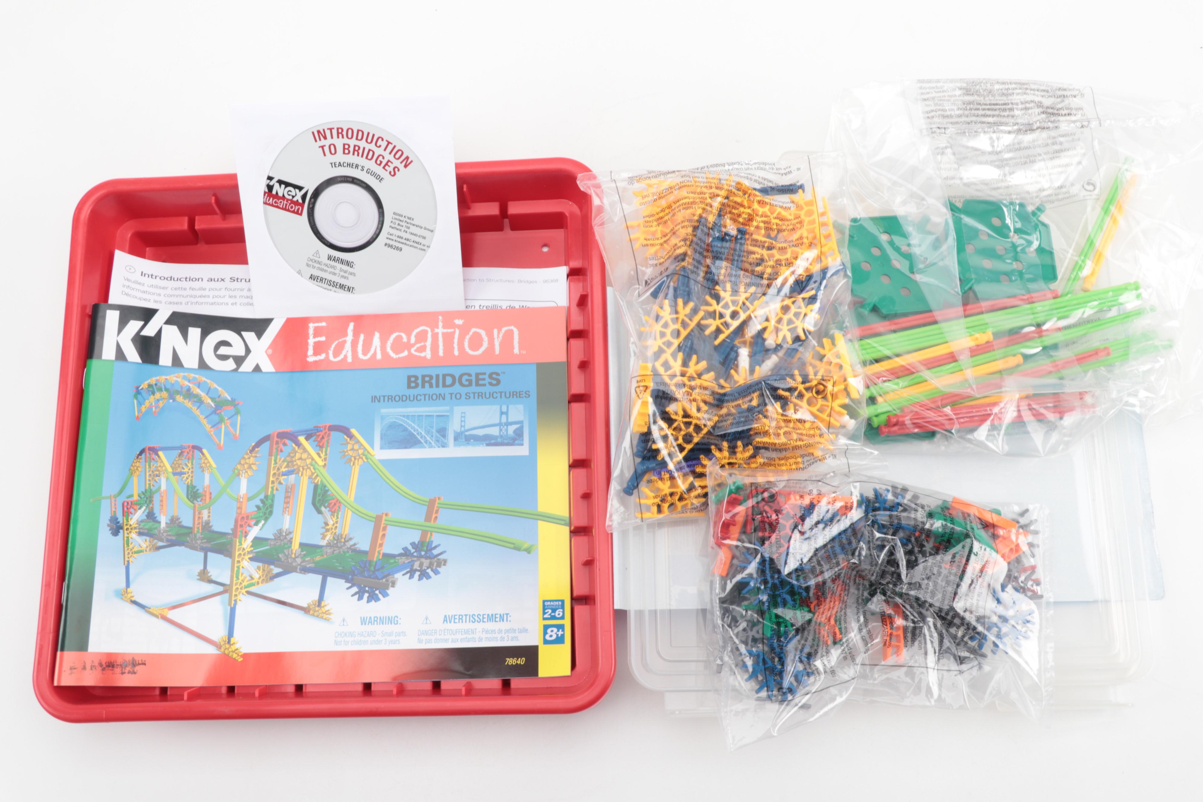 K’Nex Bridges and Value Tub, Academy Da Vinci Car, with Sidecar Erector Kit