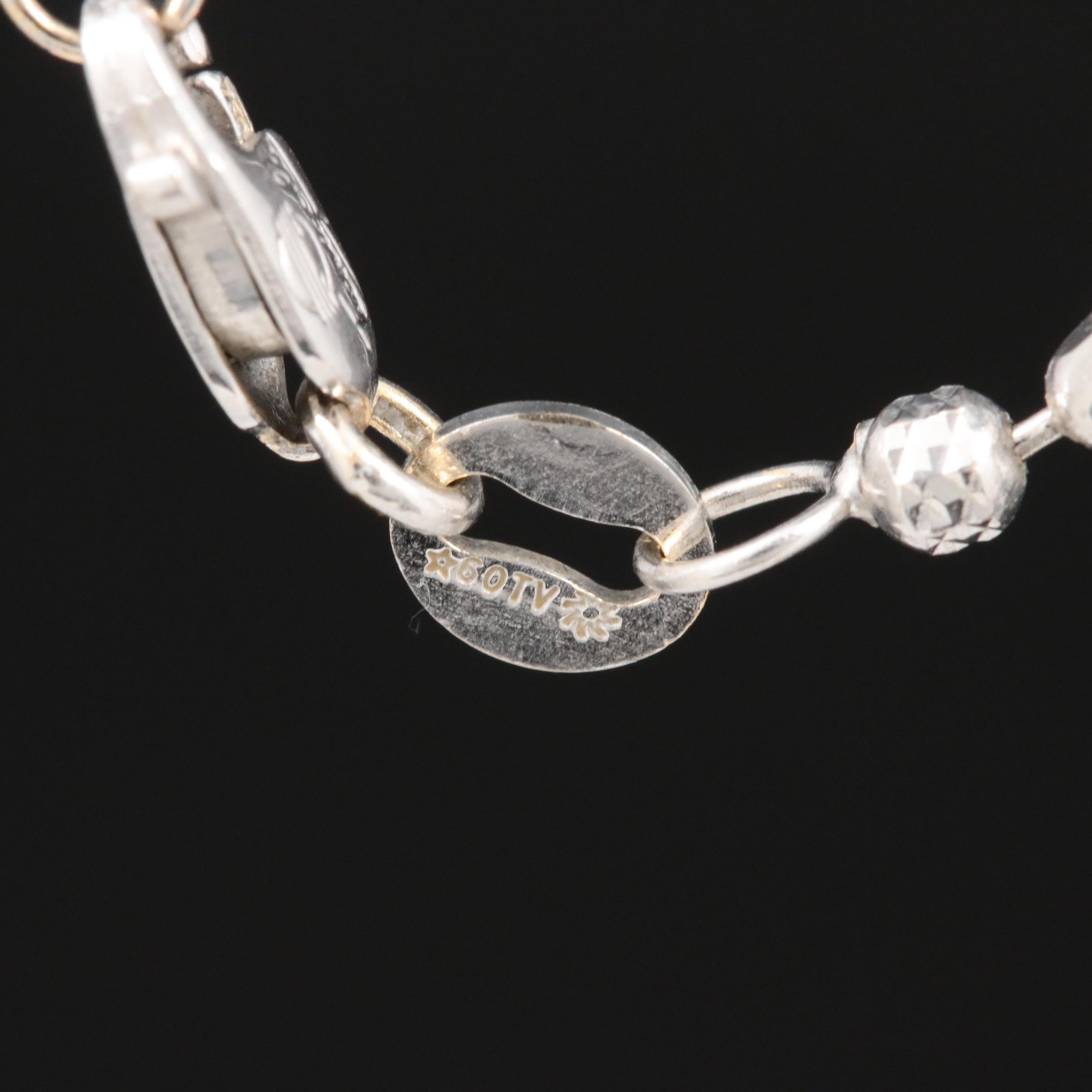 18K White Gold Beaded Diamond Cut Chain Necklace