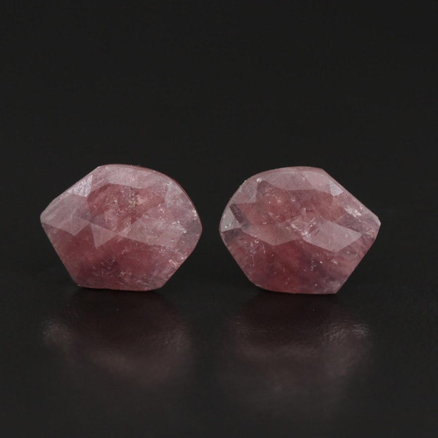 Loose 12.72 Free Form Rose Faceted Corundum