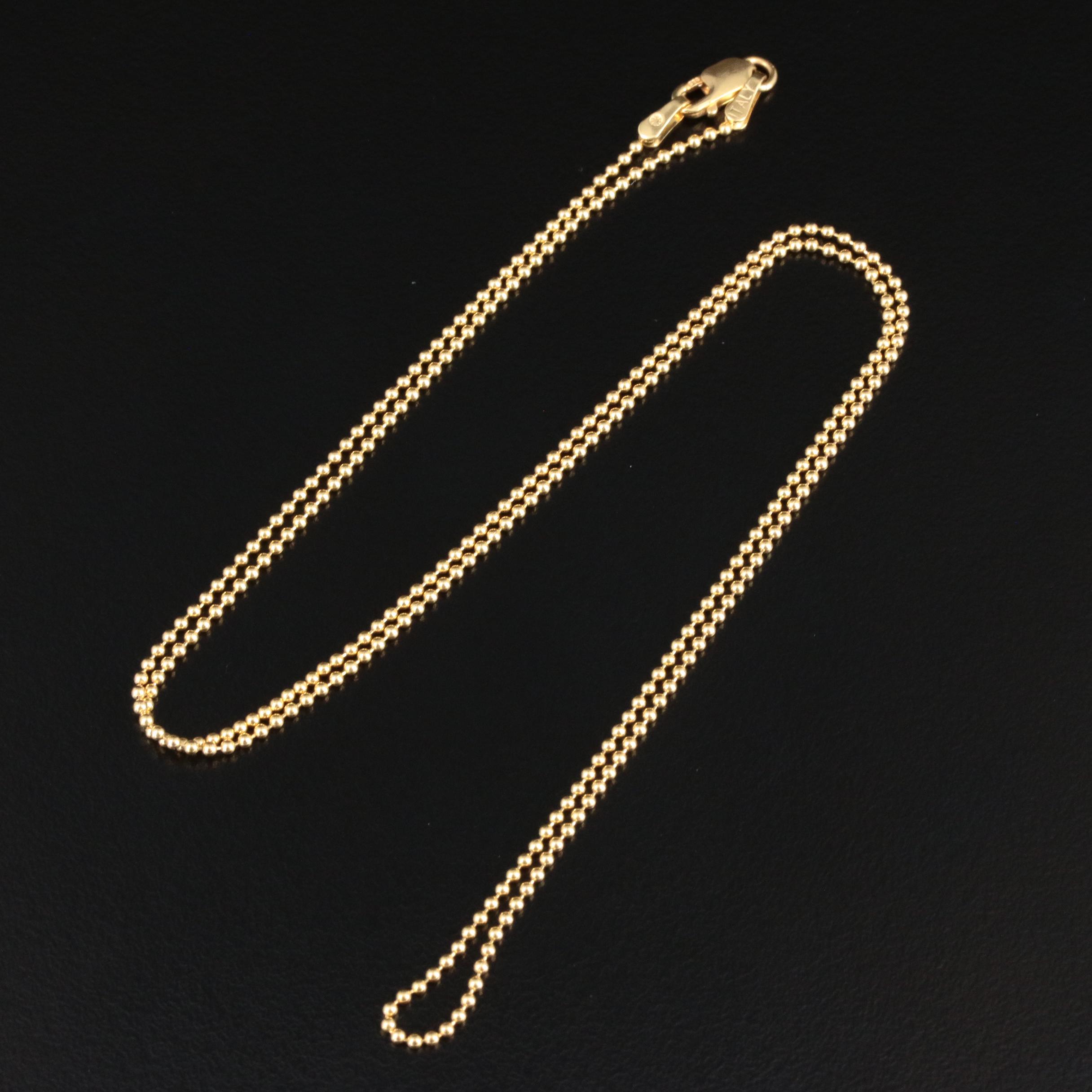 14K Yellow Gold Beaded Chain