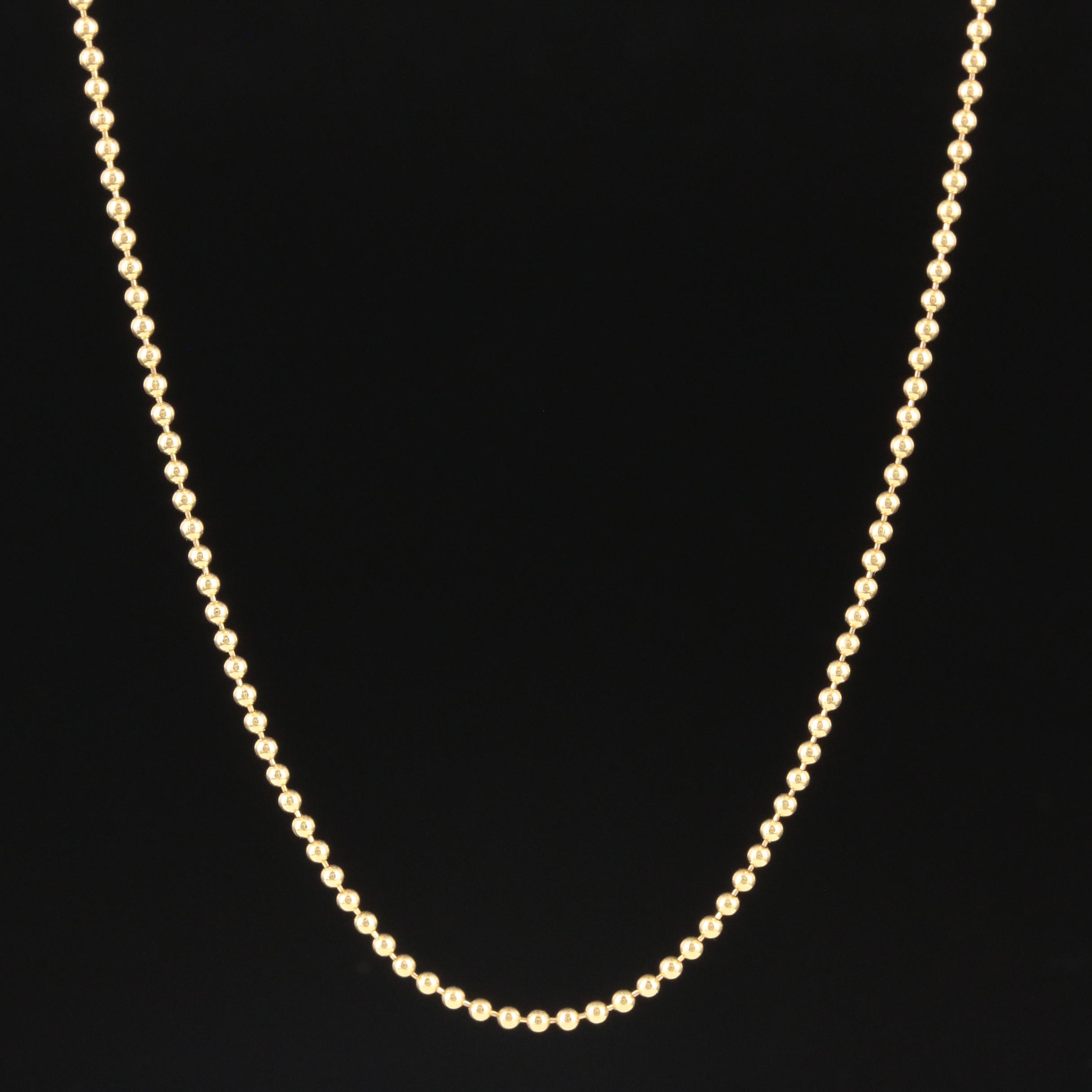 14K Yellow Gold Beaded Chain