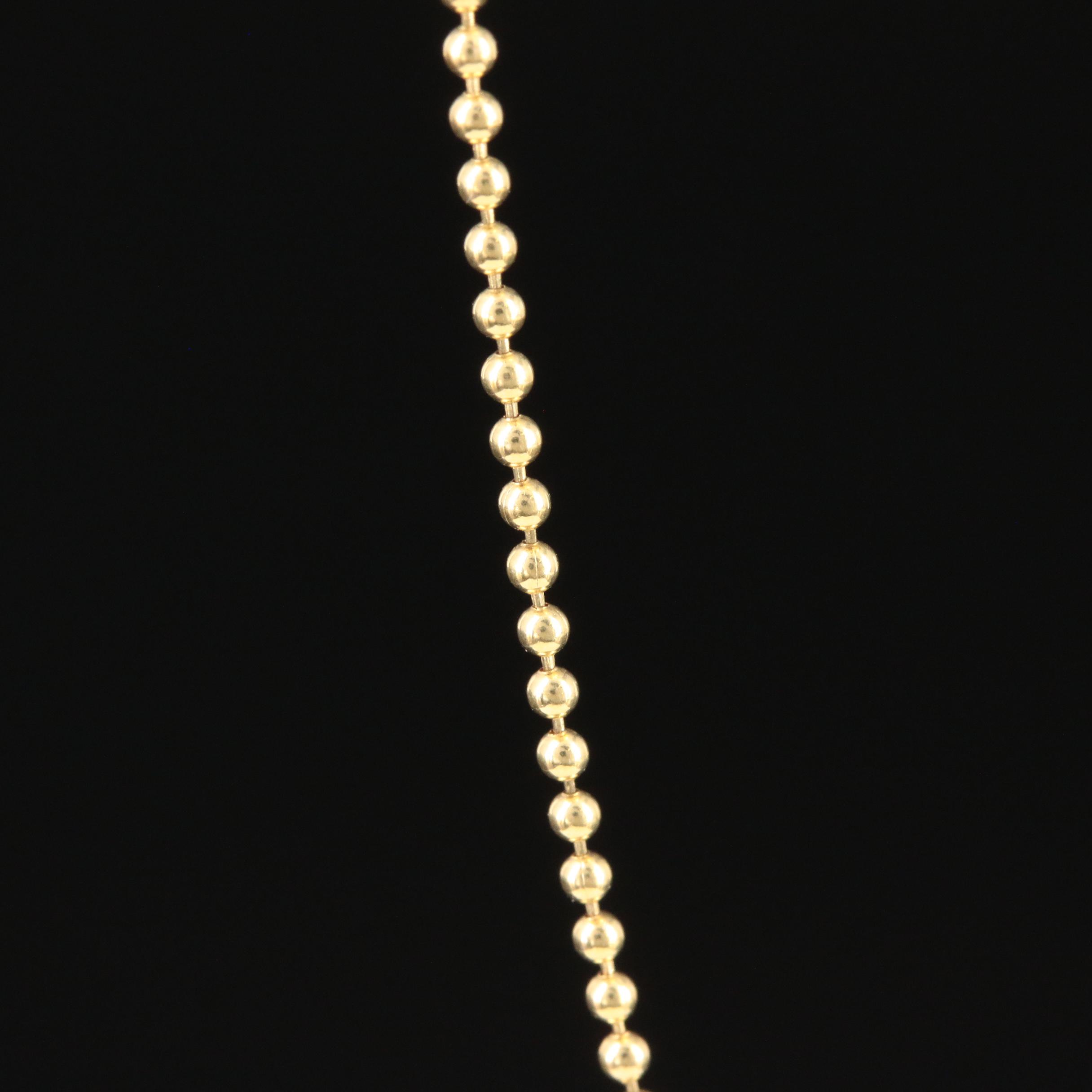 14K Yellow Gold Beaded Chain