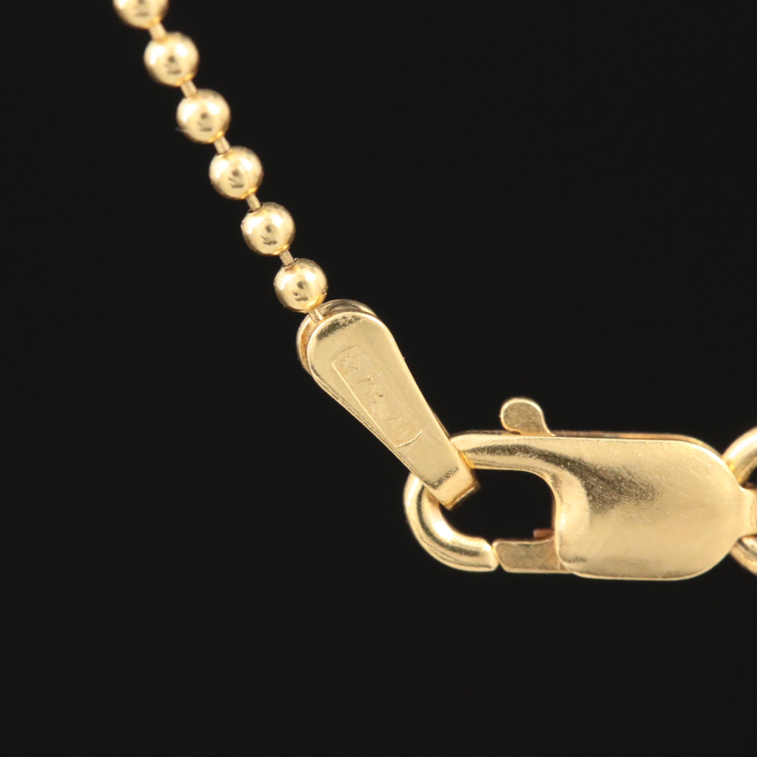 14K Yellow Gold Beaded Chain