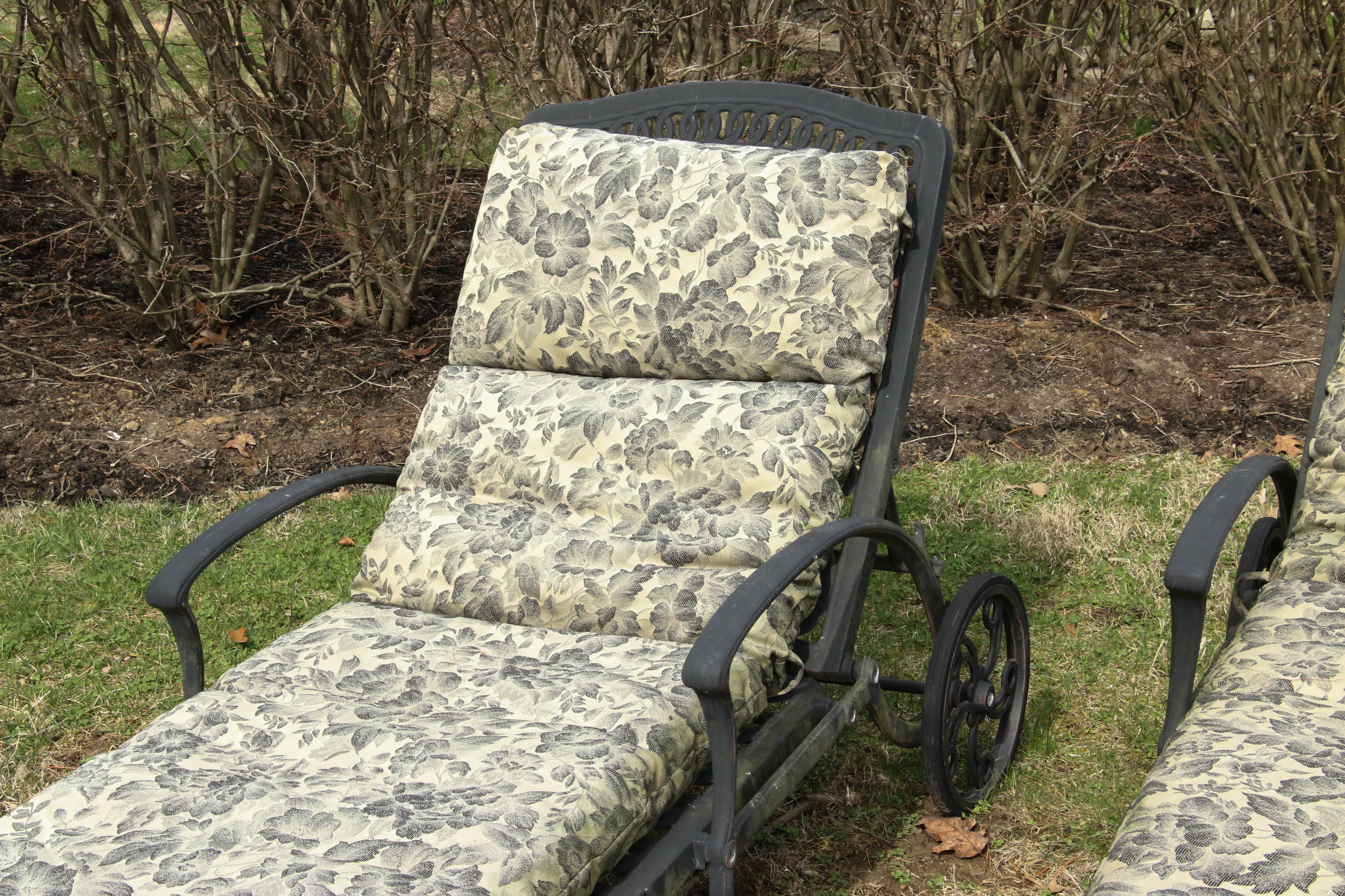 Meadowcraft Style Wrought Iron Outdoor Lounge Chairs