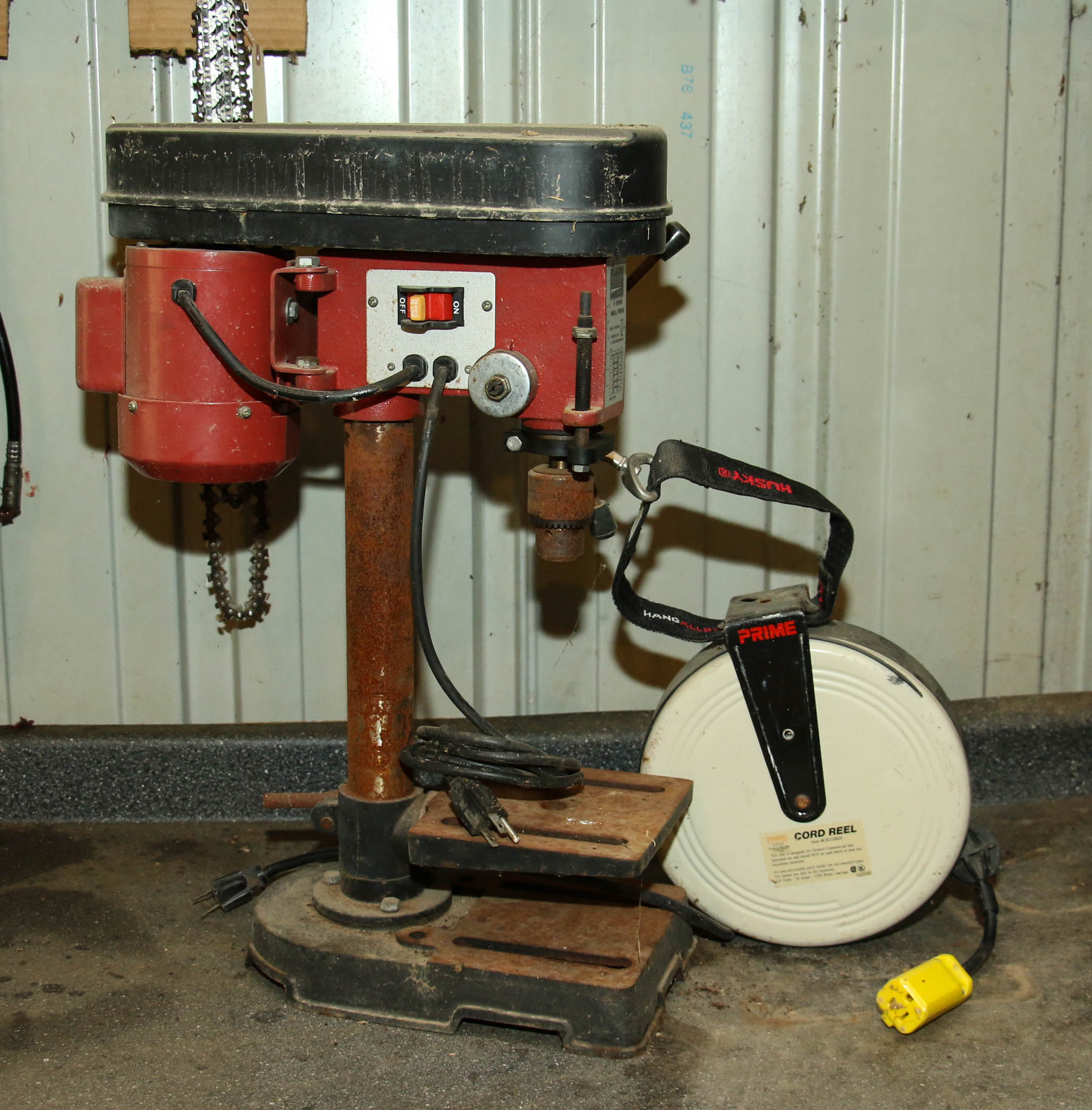 Northern Industrial Tools 5-Speed Drill Press and Husky Reel Extension Cord