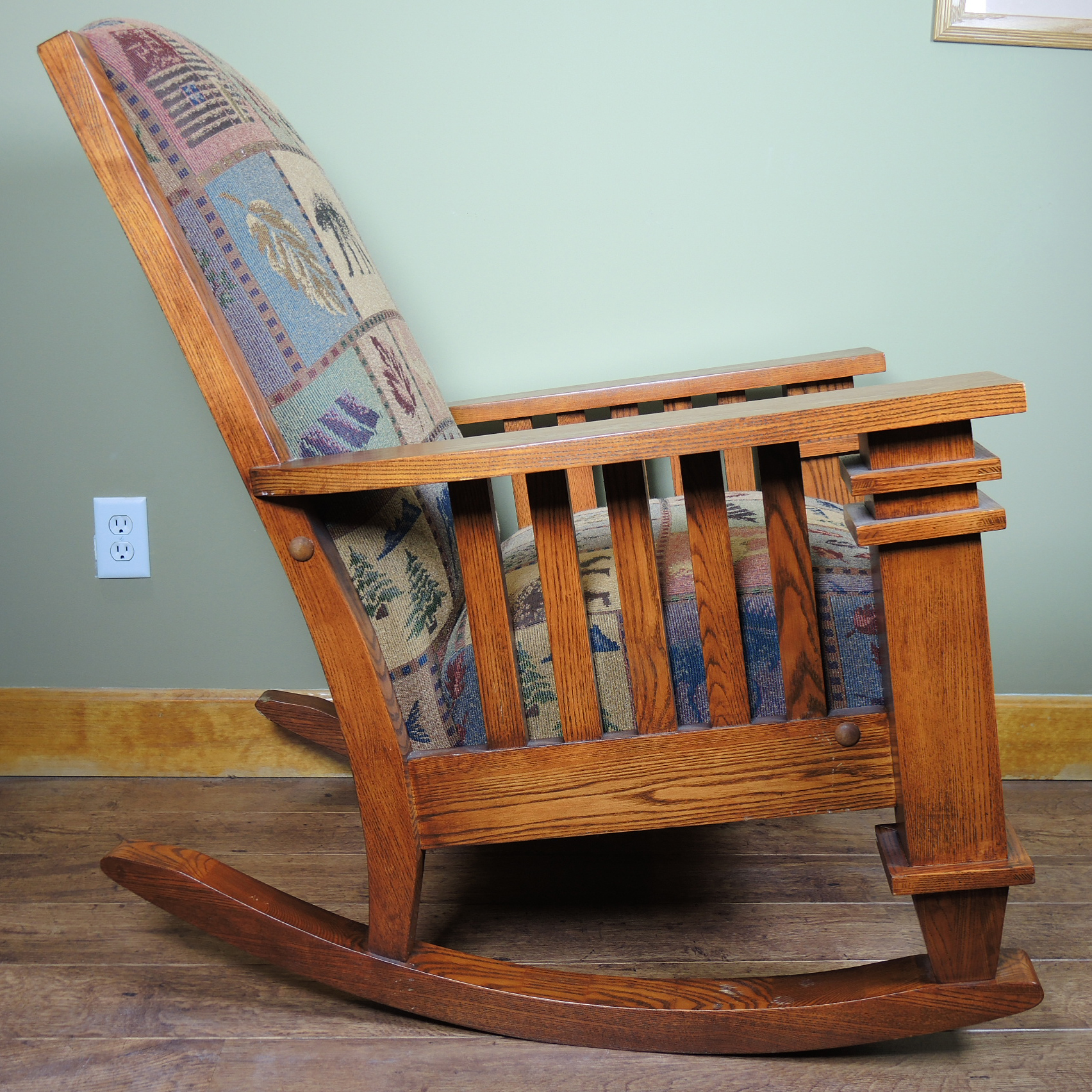 Schweiger Furniture Arts and Crafts Style Oak Rocking Armchair