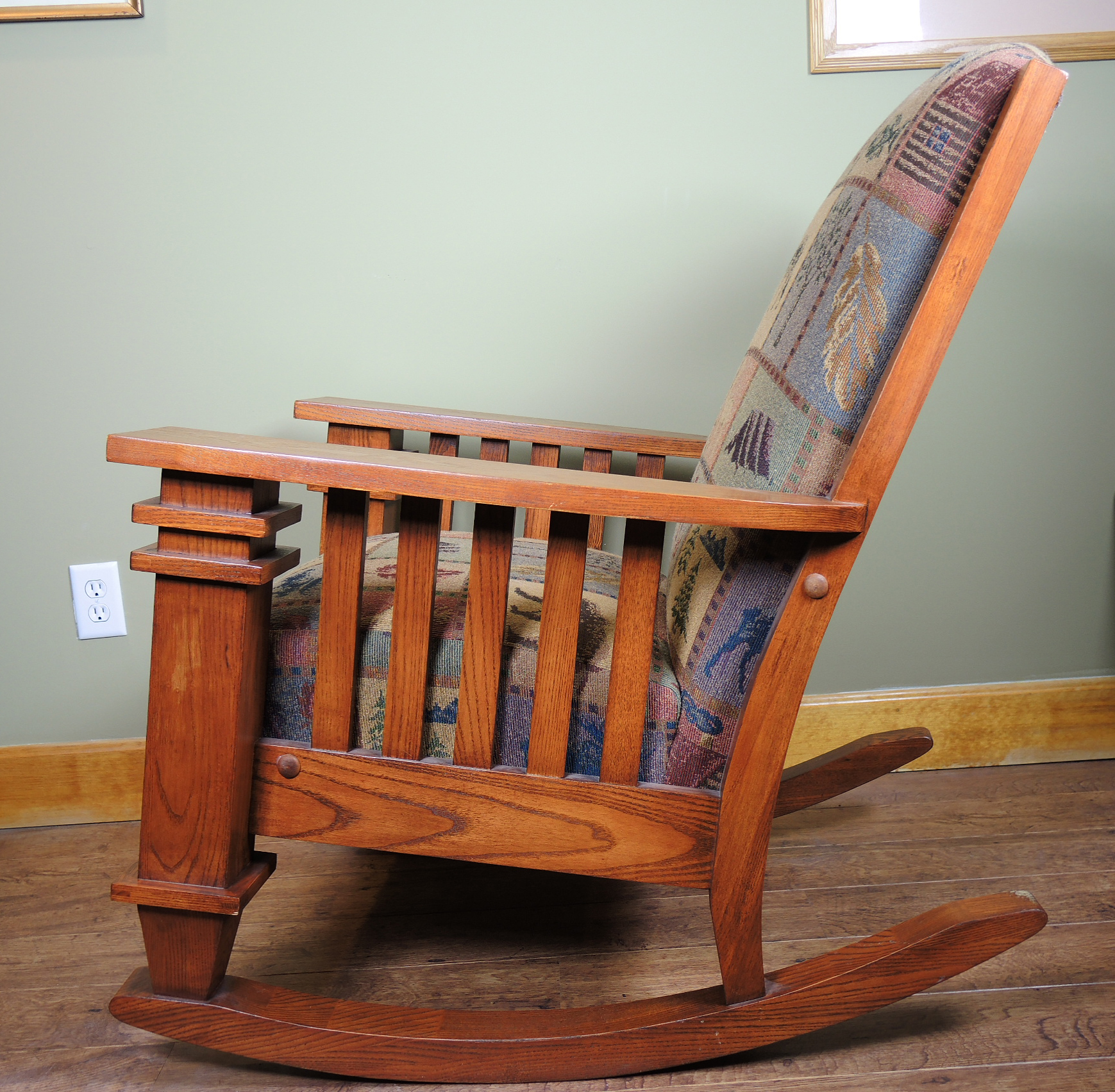 Schweiger Furniture Arts and Crafts Style Oak Rocking Armchair