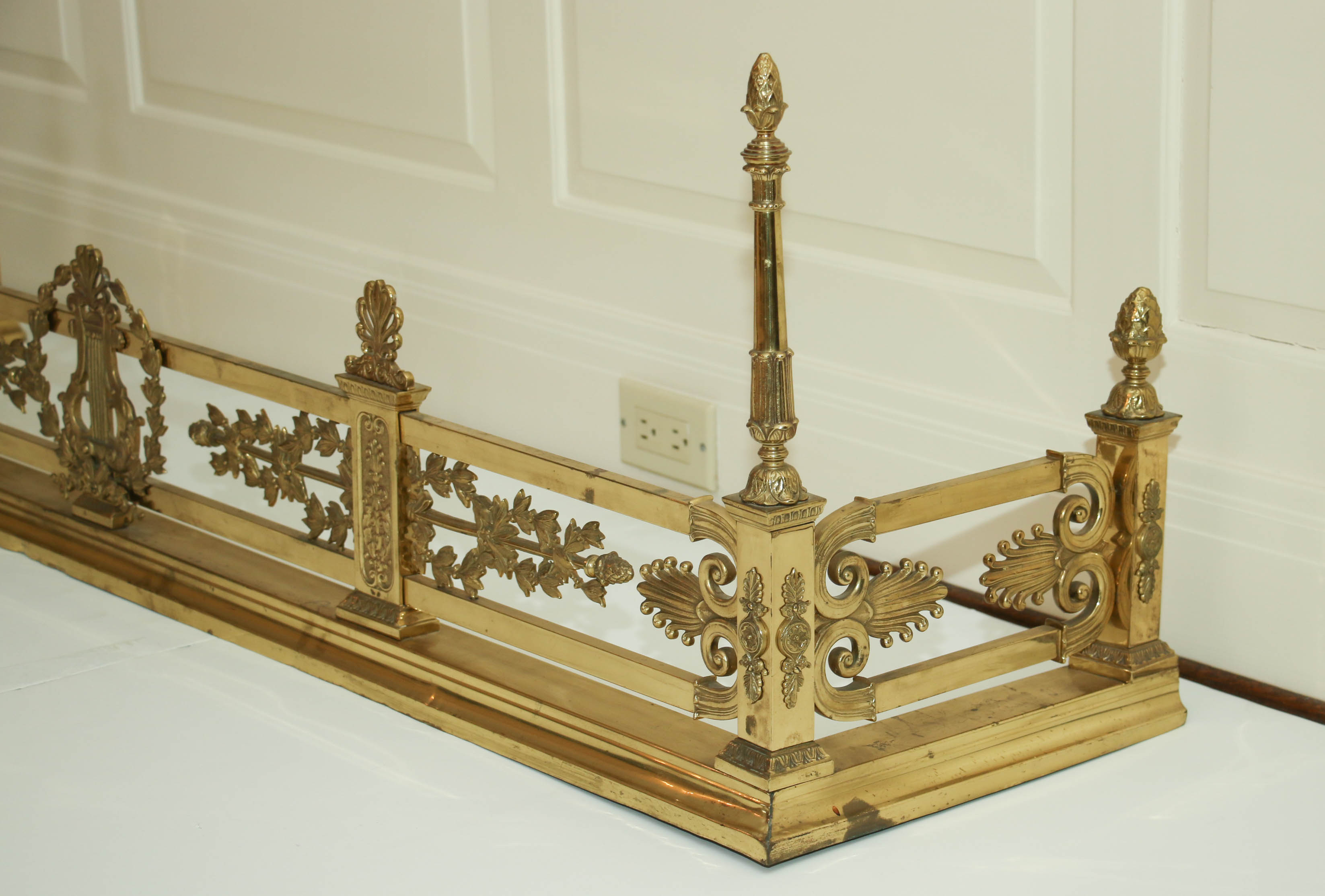Empire Style Brass Fireplace Fender
