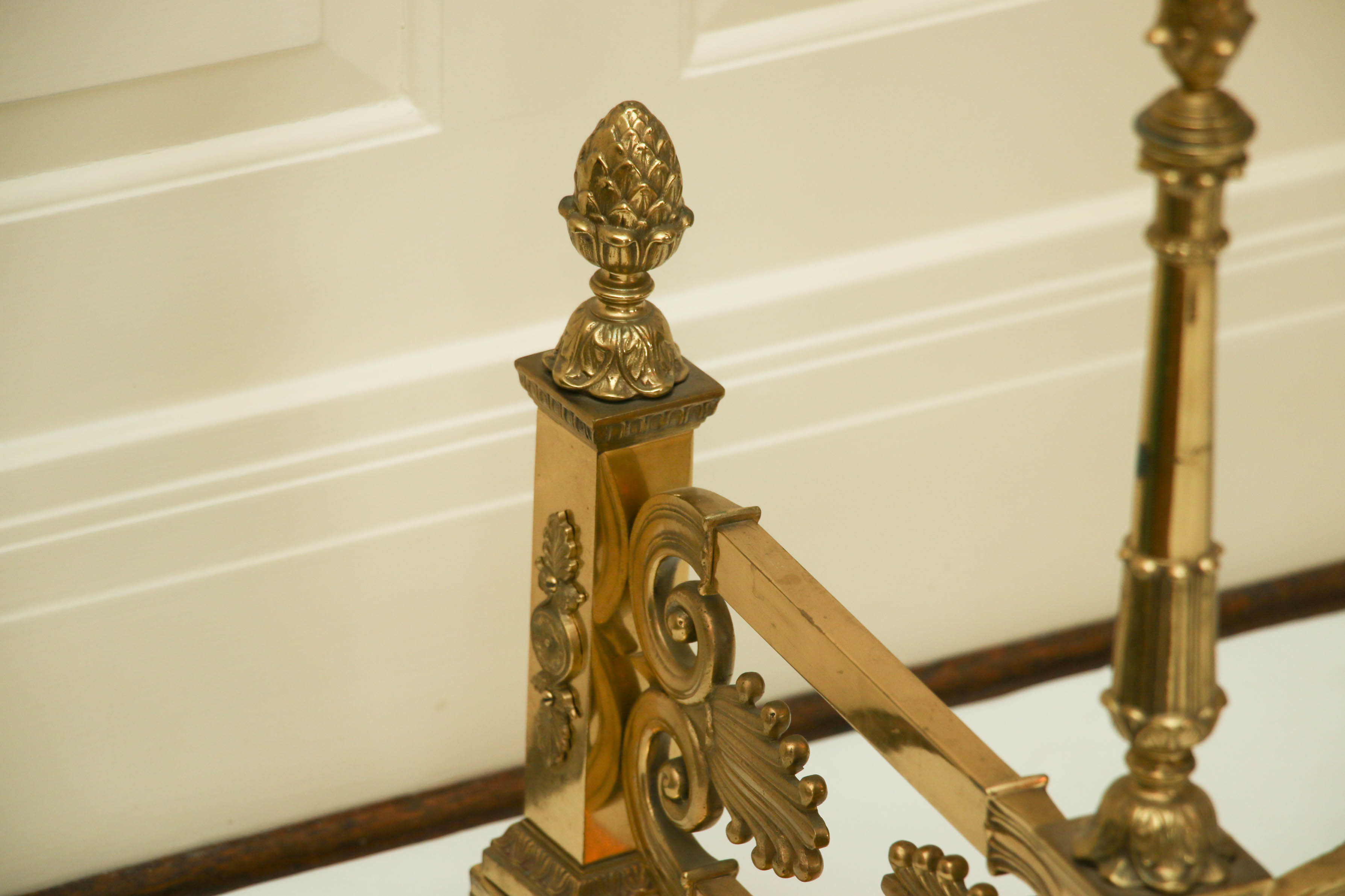 Empire Style Brass Fireplace Fender
