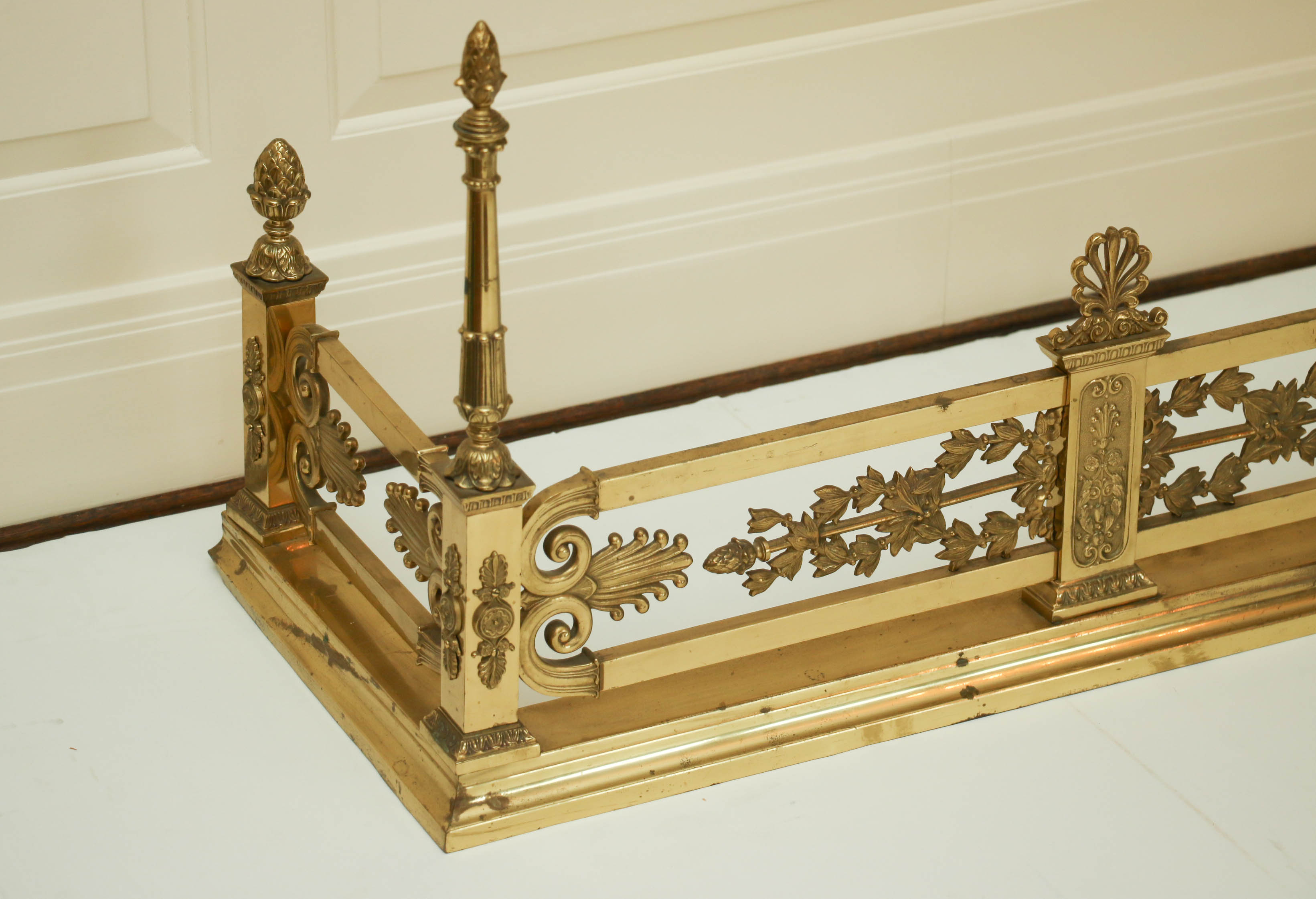 Empire Style Brass Fireplace Fender