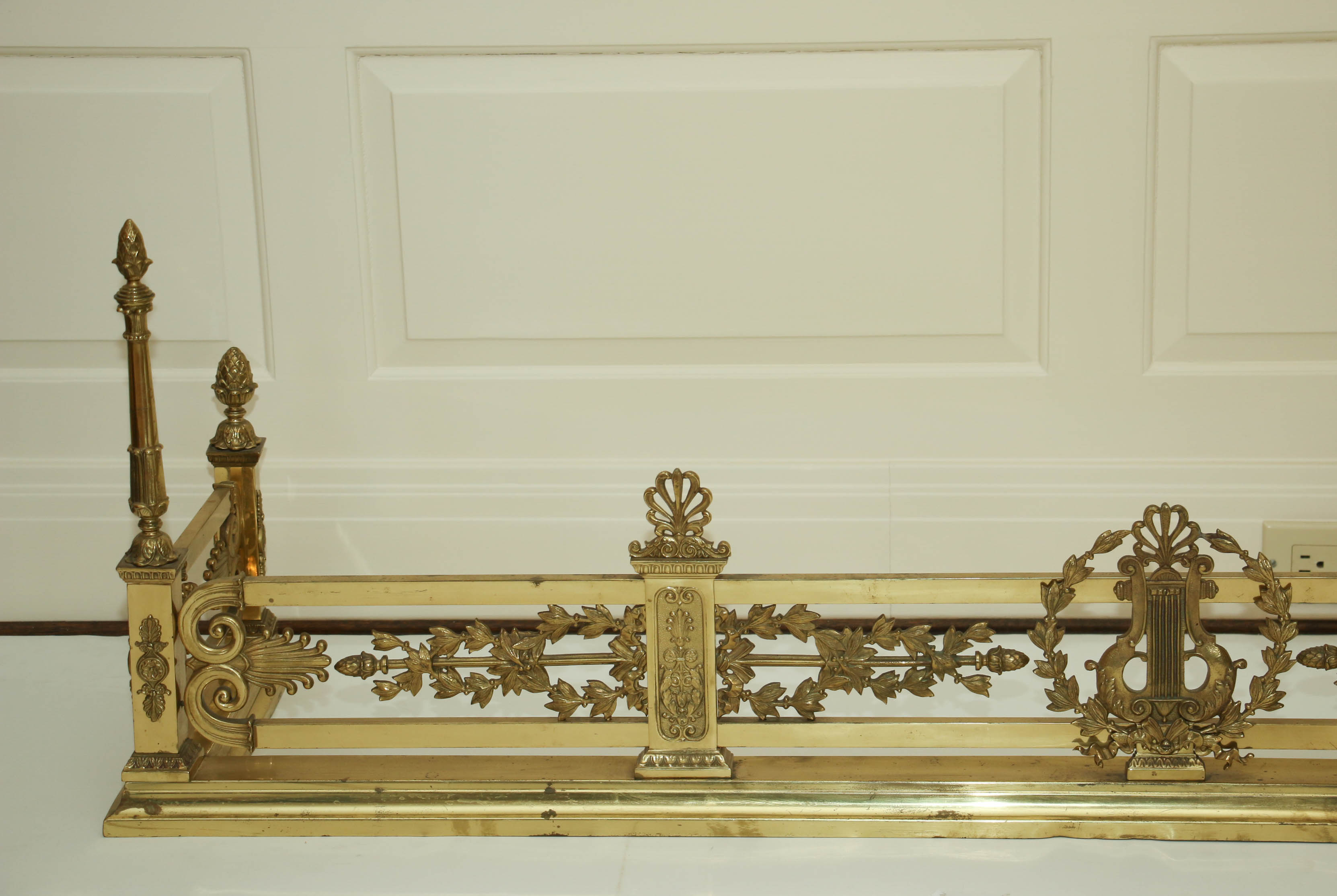 Empire Style Brass Fireplace Fender