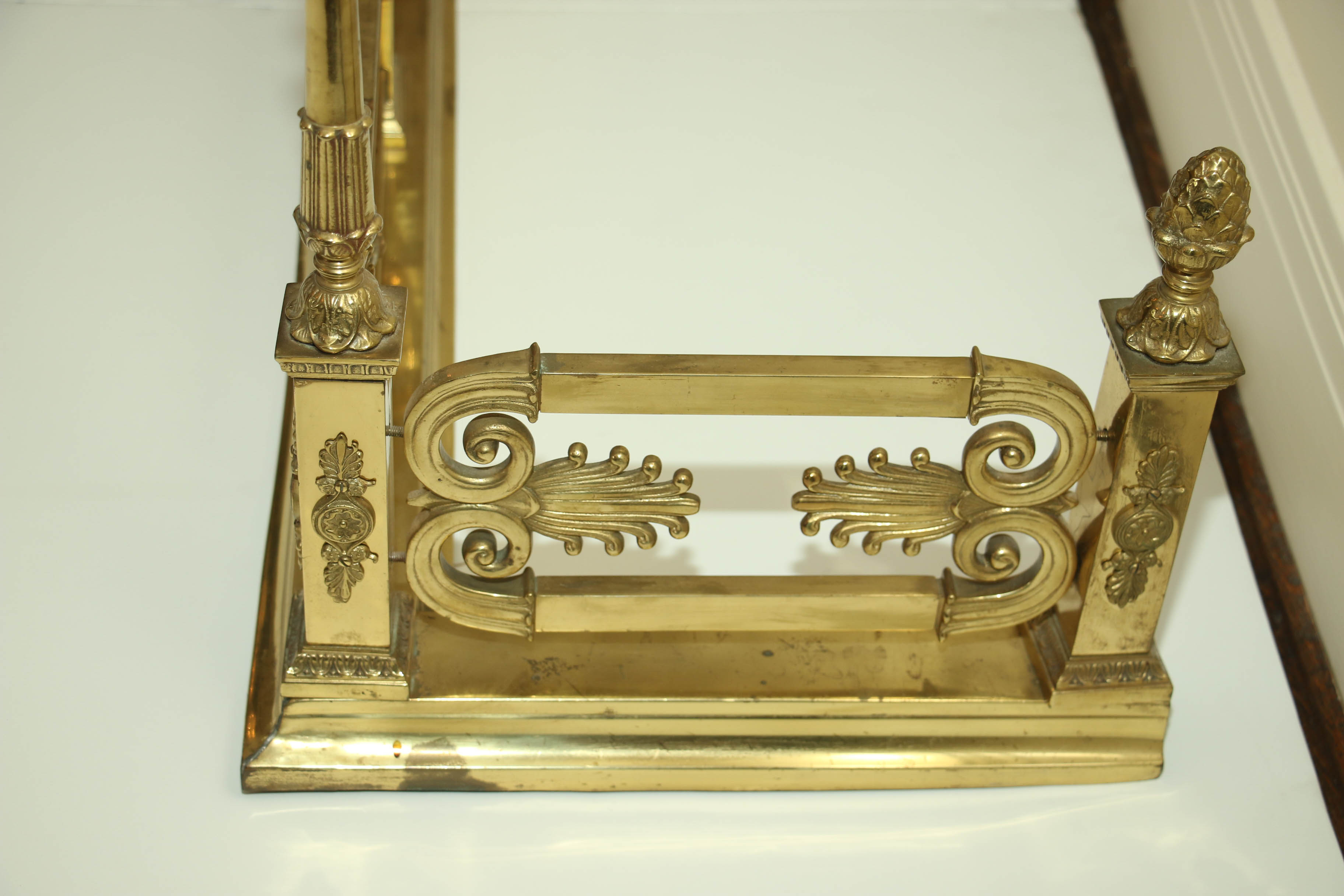 Empire Style Brass Fireplace Fender