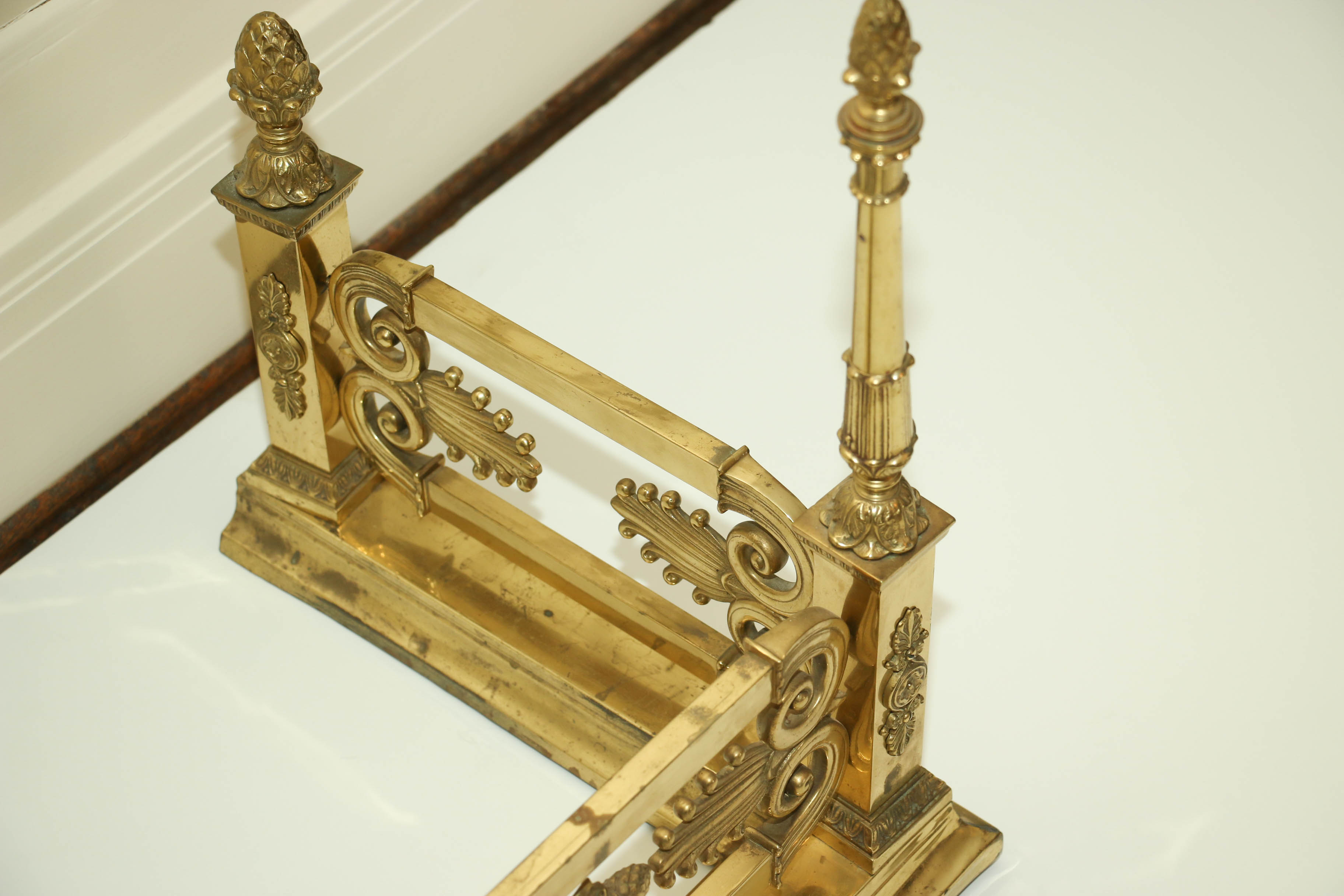 Empire Style Brass Fireplace Fender