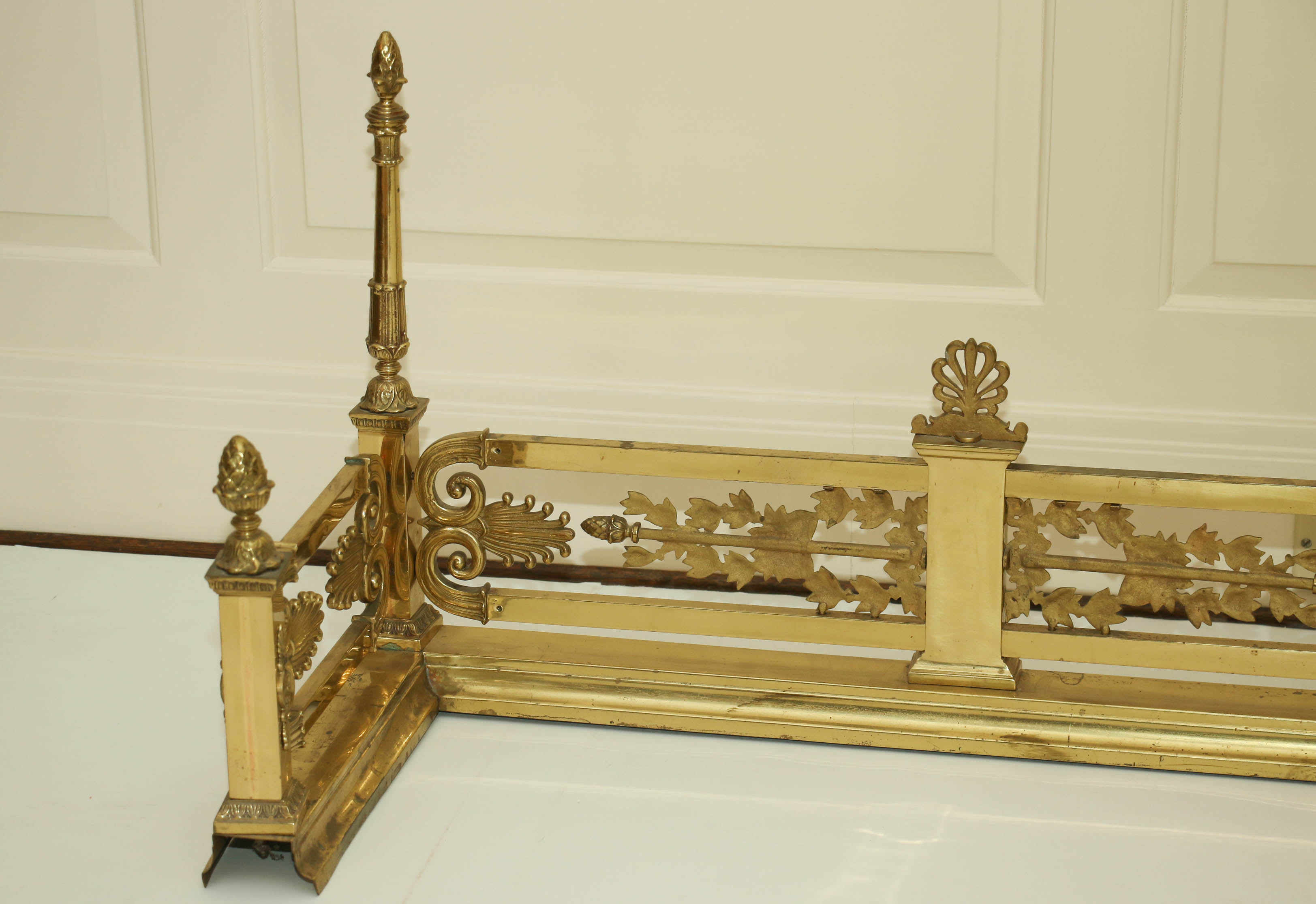 Empire Style Brass Fireplace Fender