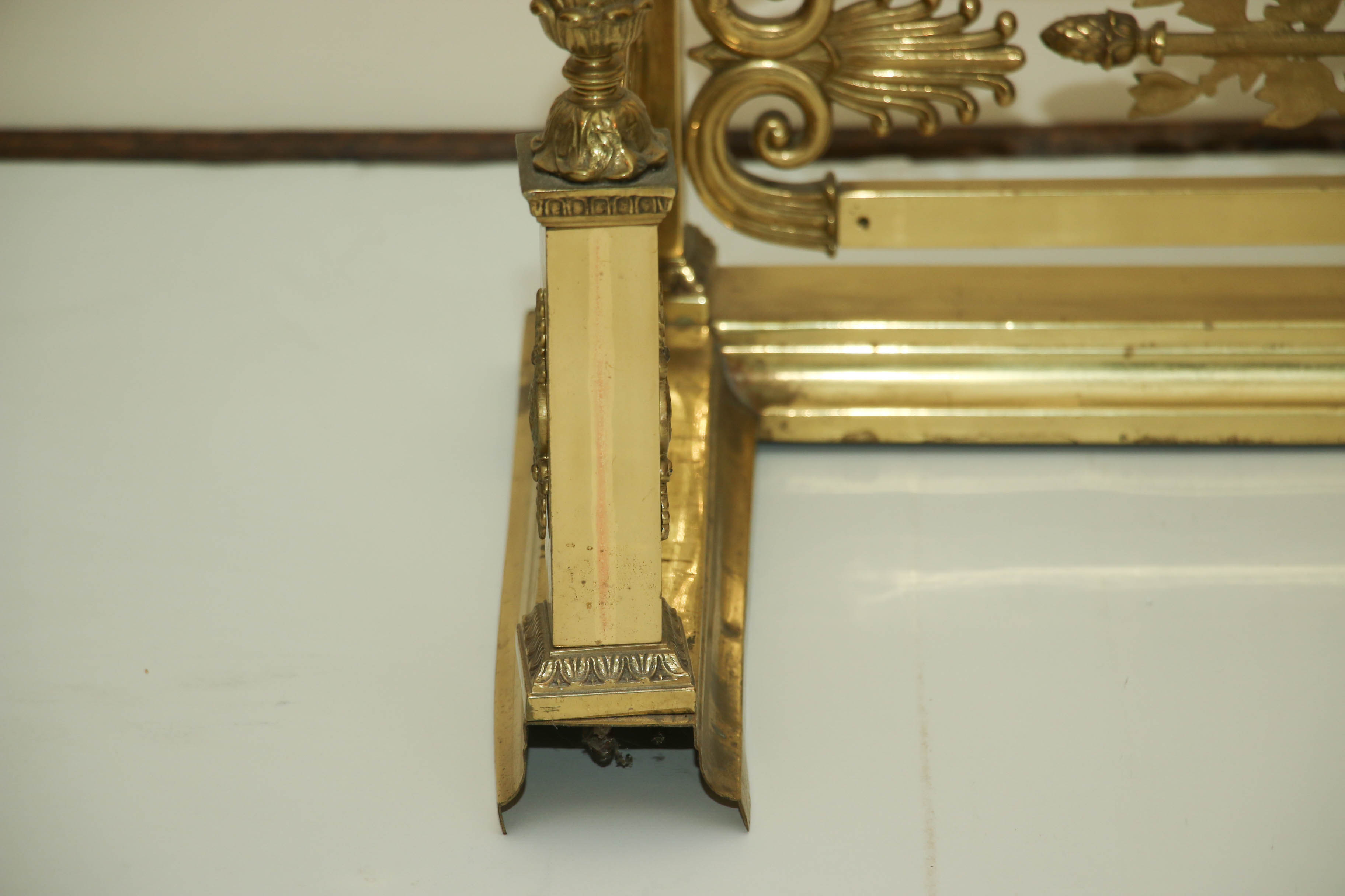 Empire Style Brass Fireplace Fender