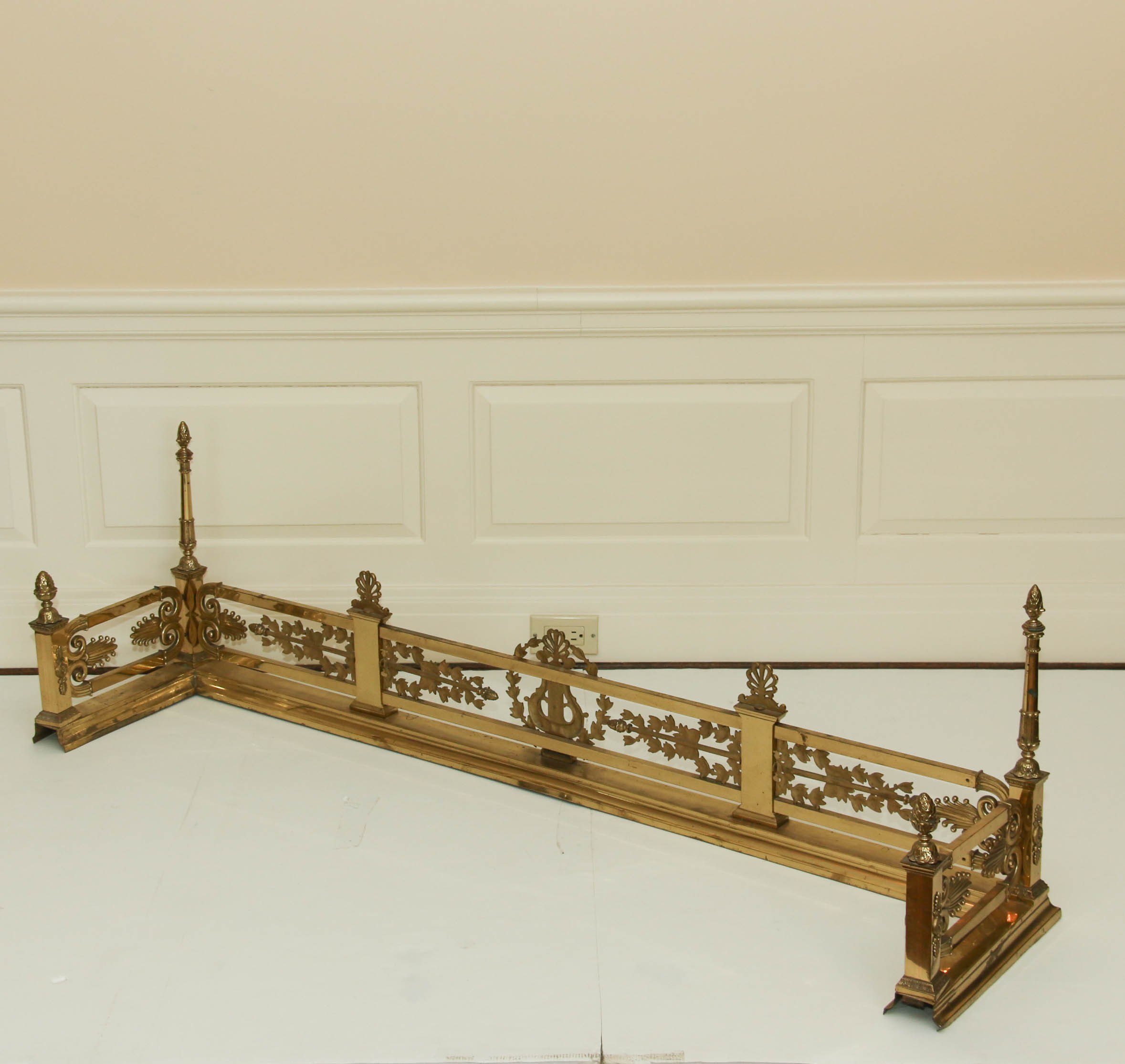 Empire Style Brass Fireplace Fender