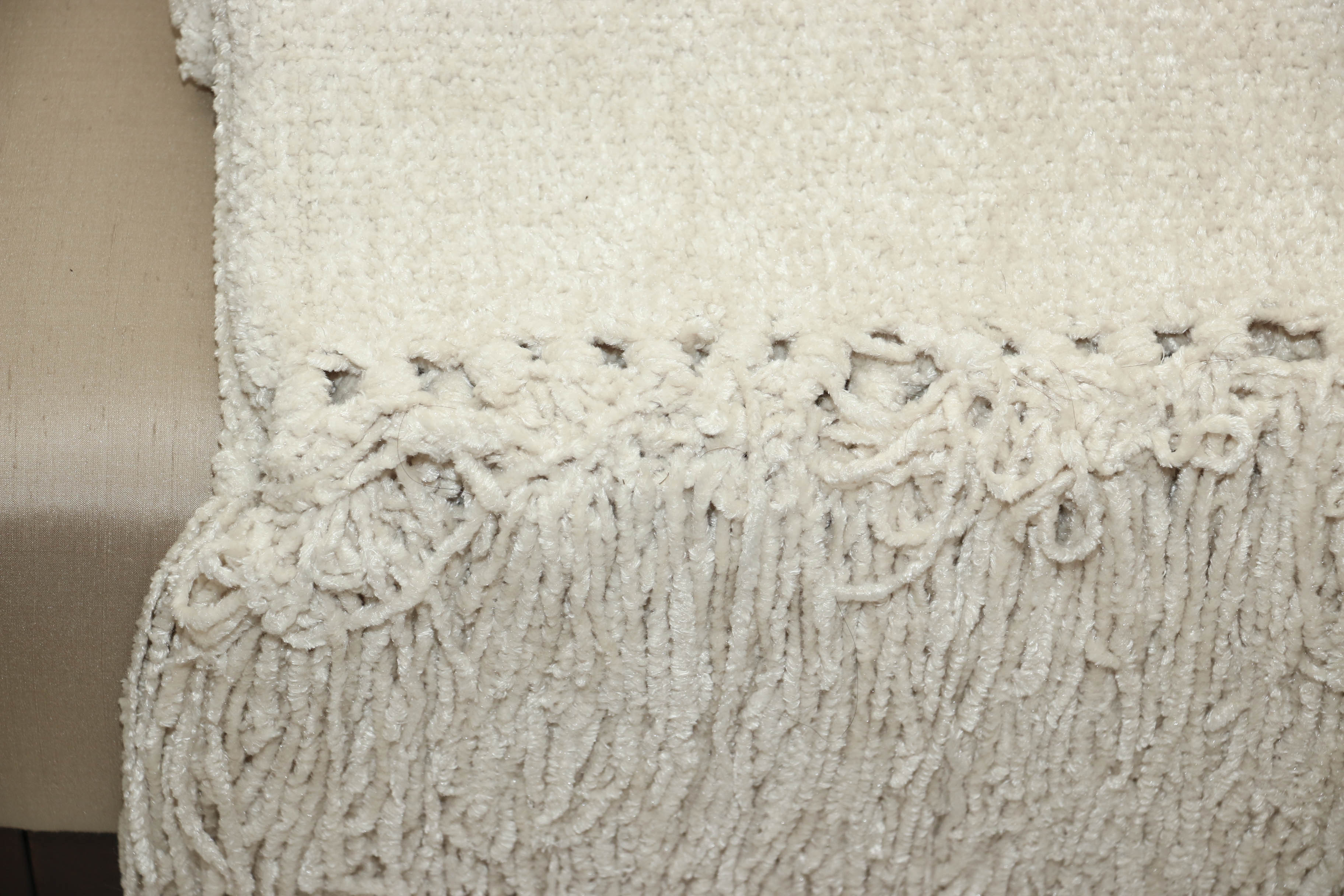 Tufted Upholstered Bench, Decorative Pillows and Throw Blankets