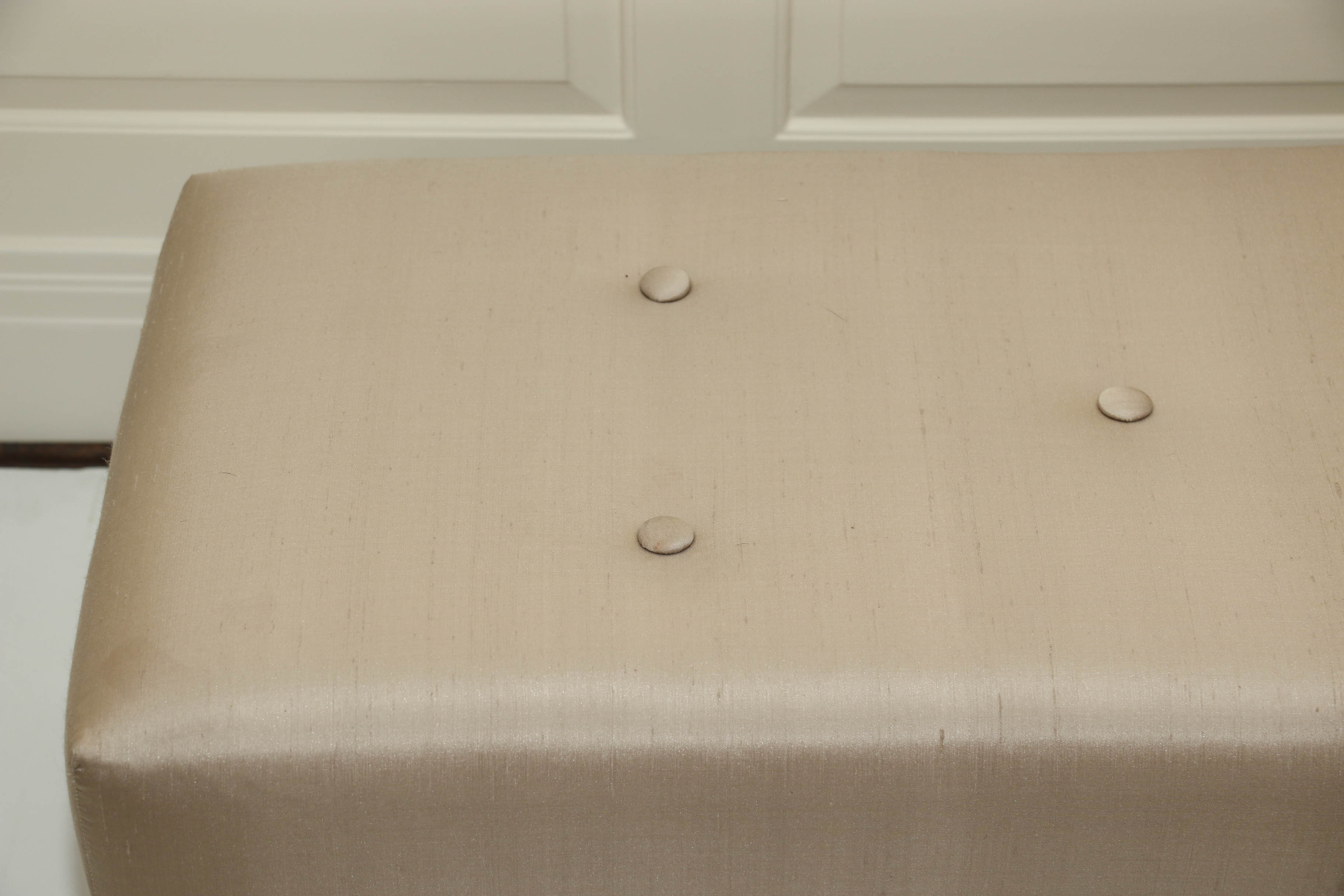 Tufted Upholstered Bench, Decorative Pillows and Throw Blankets