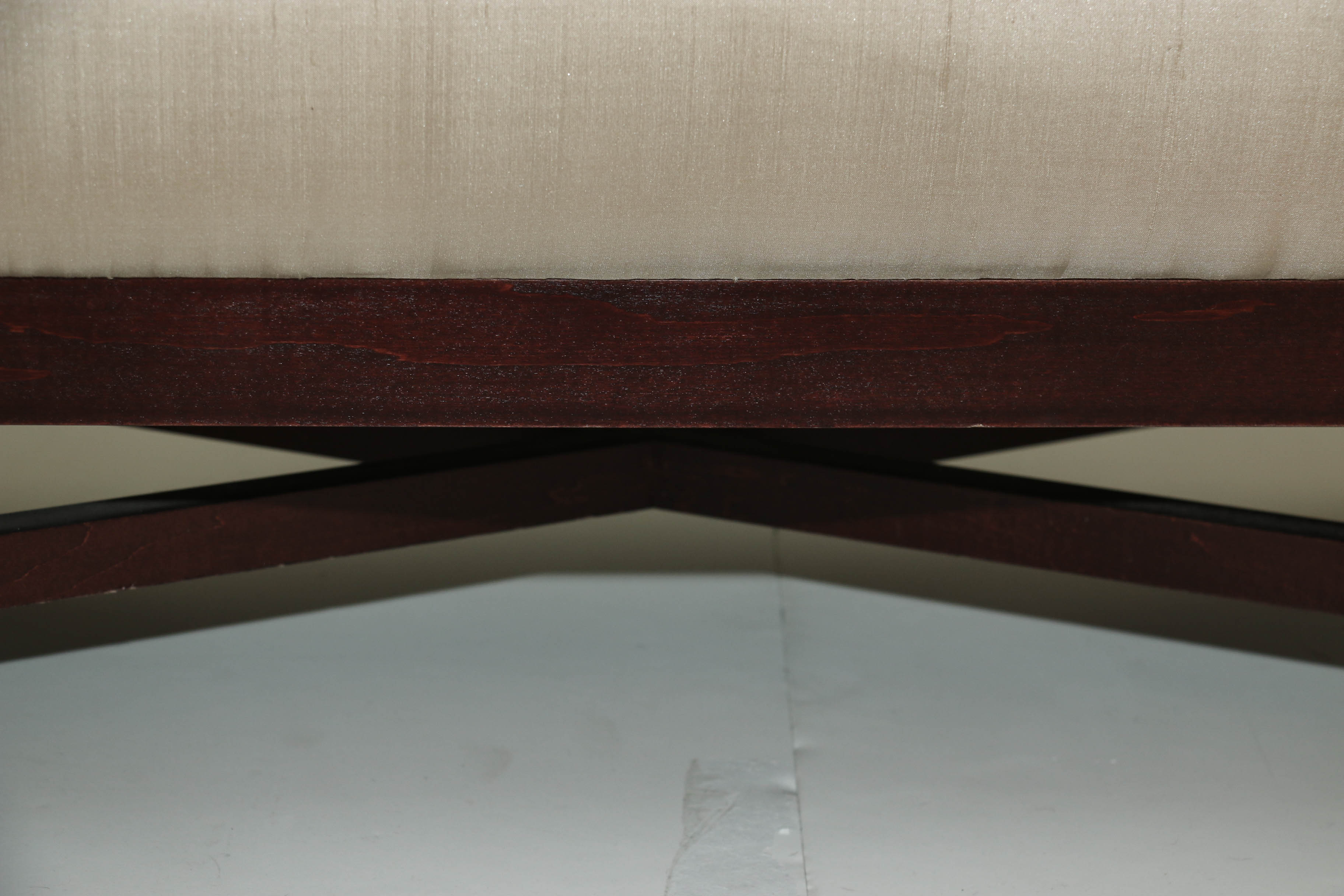 Tufted Upholstered Bench, Decorative Pillows and Throw Blankets