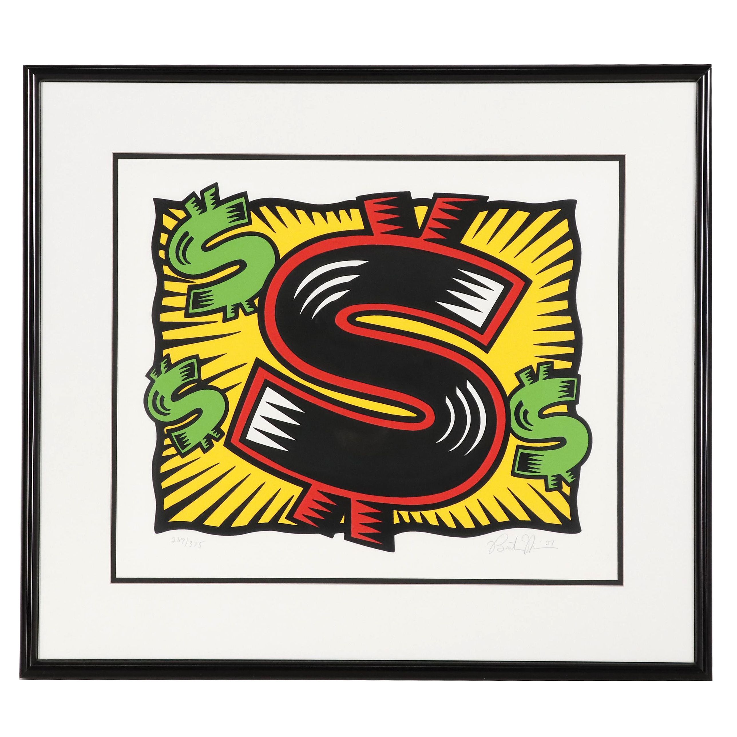 Burton Morris Pop Art Serigraph "The Buck", 1997