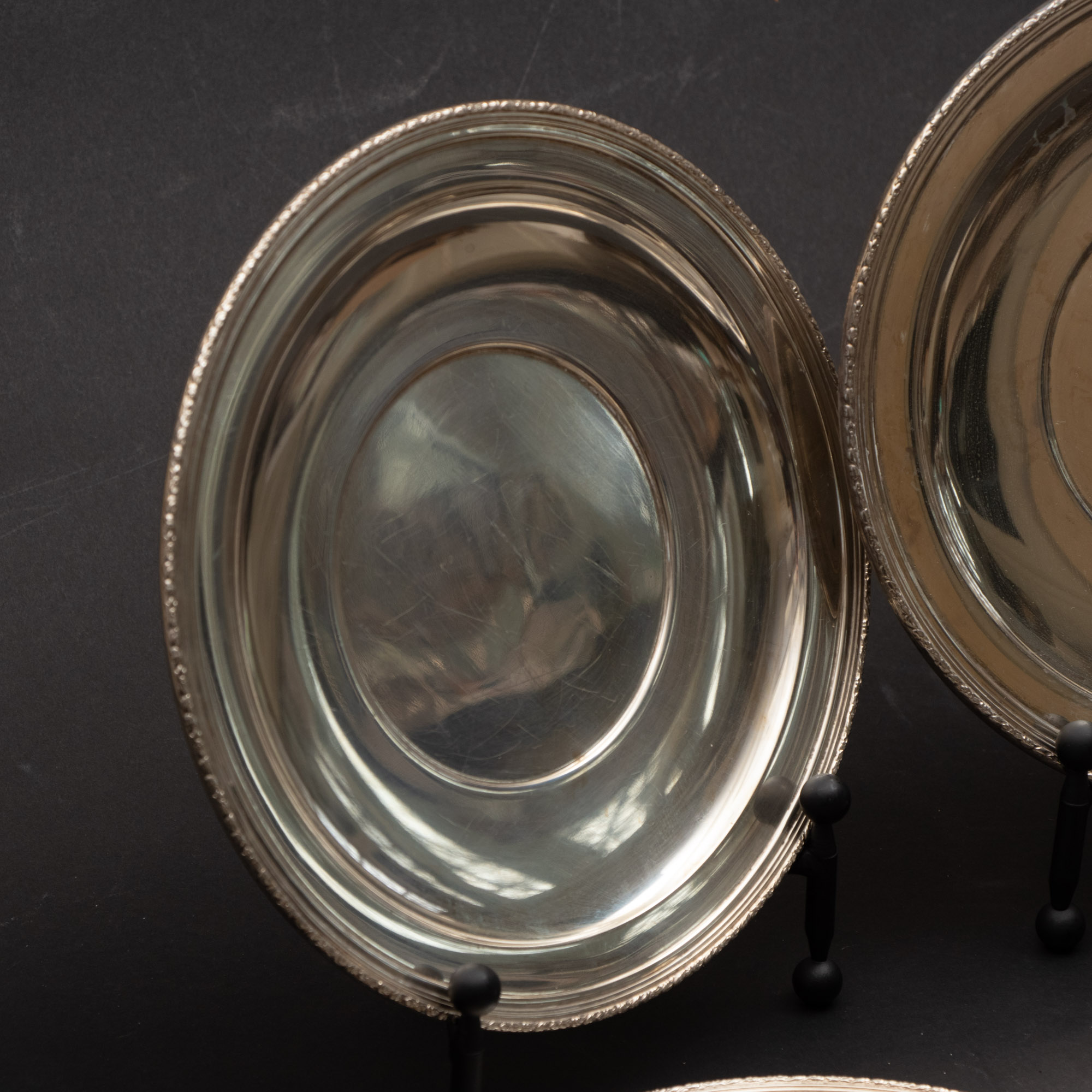 Lunt Sterling Silver "William & Mary"  Plates, Early to Mid 20th Century