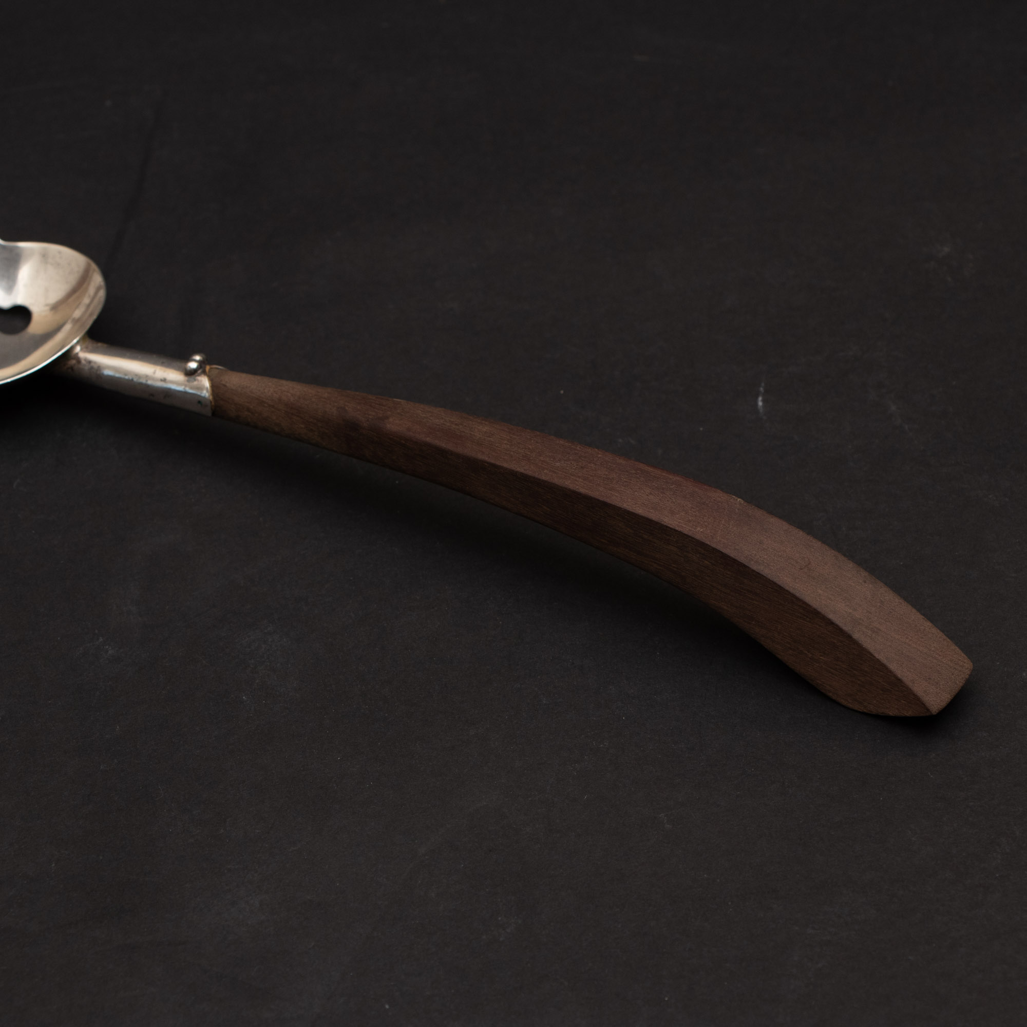 Mexican Modern Sterling and Wood Salad Serving Set, Mid-Century