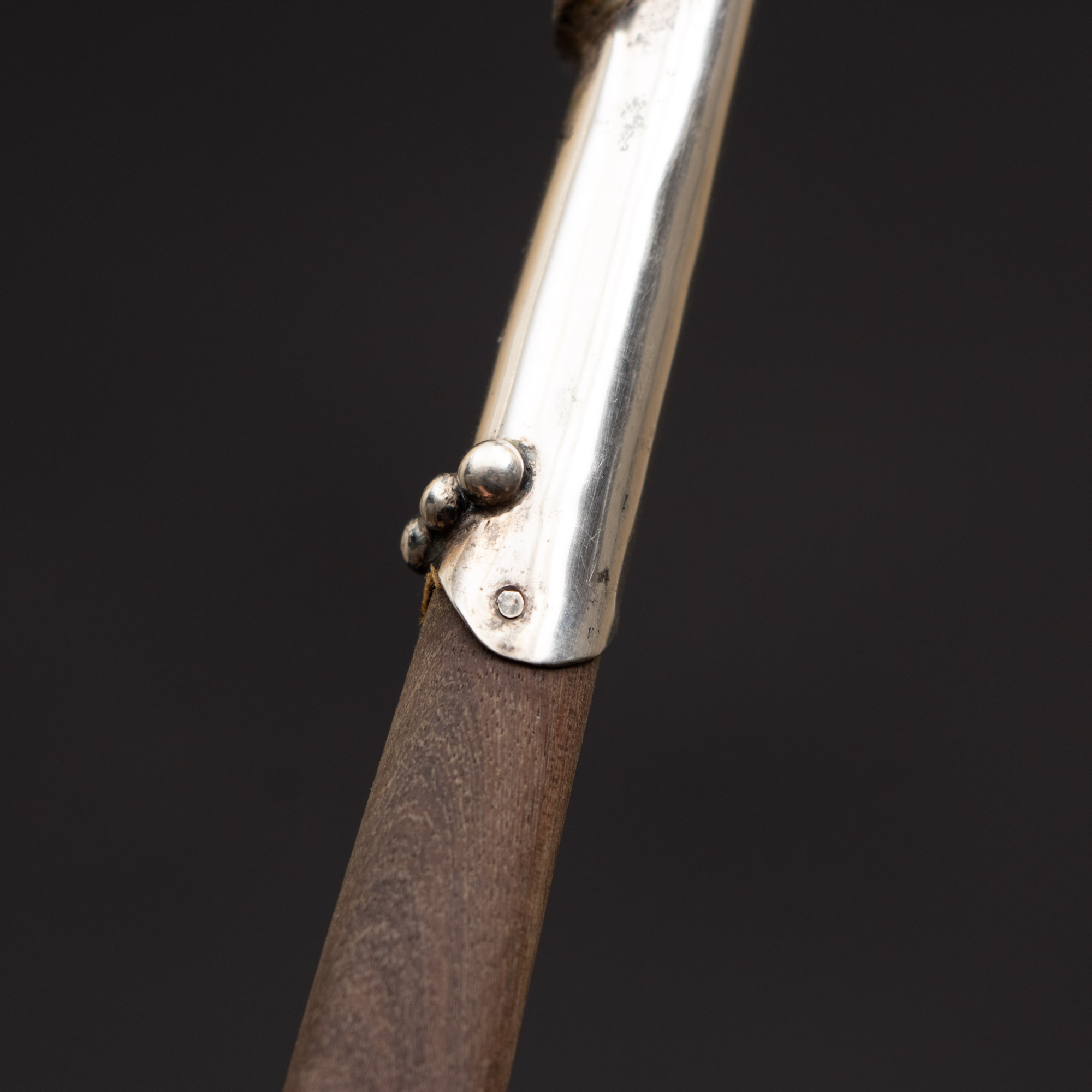 Mexican Modern Sterling and Wood Salad Serving Set, Mid-Century