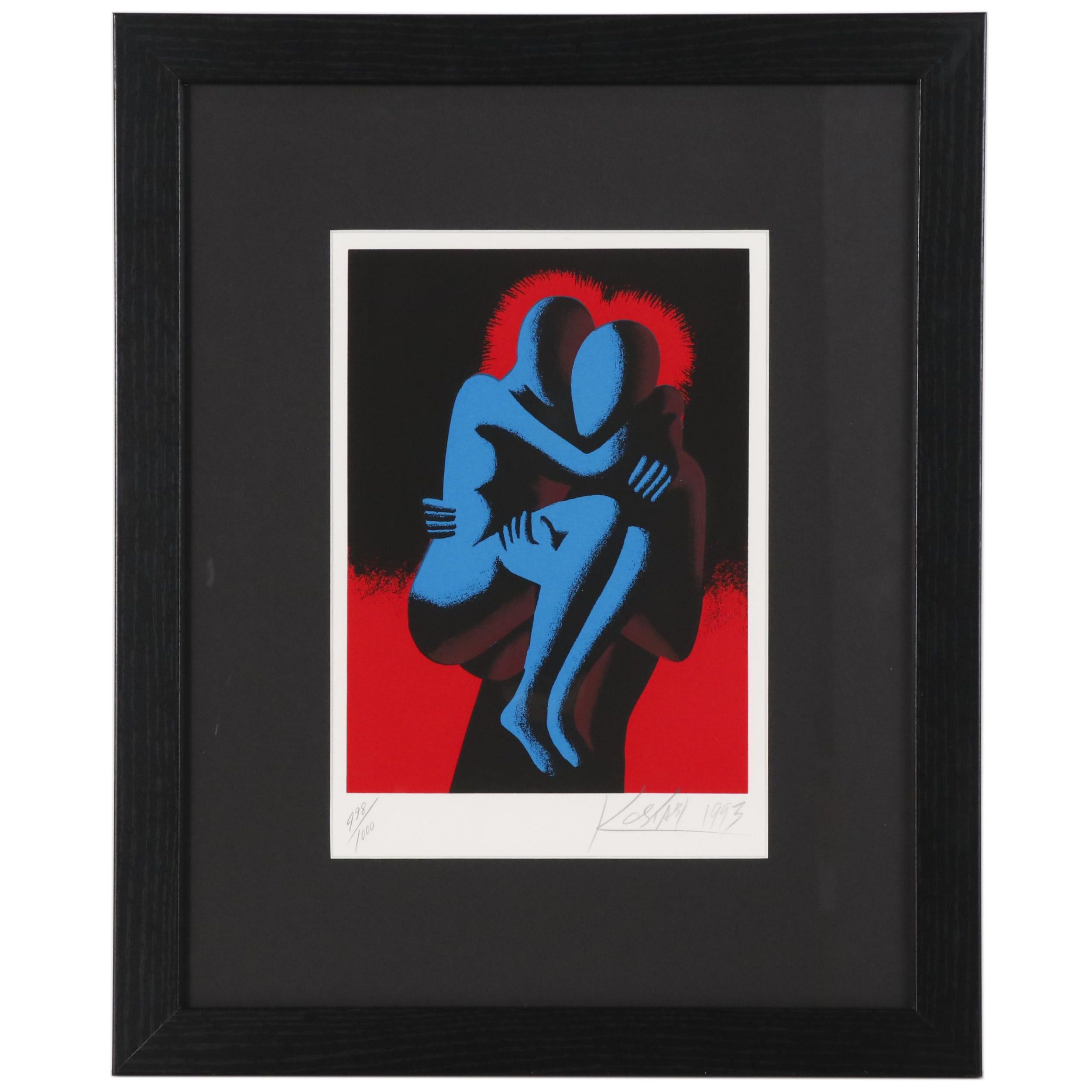 Mark Kostabi Serigraph "Heartshare", 1993