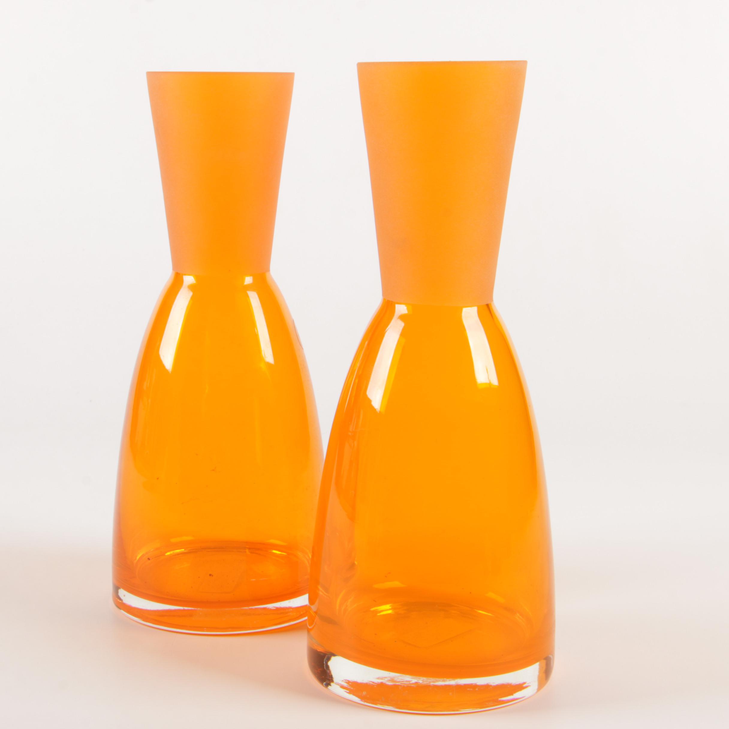 Leonardo Orange Glass "Swing" Vase, Eighteen Karat "Slush" Vases and Other Vases