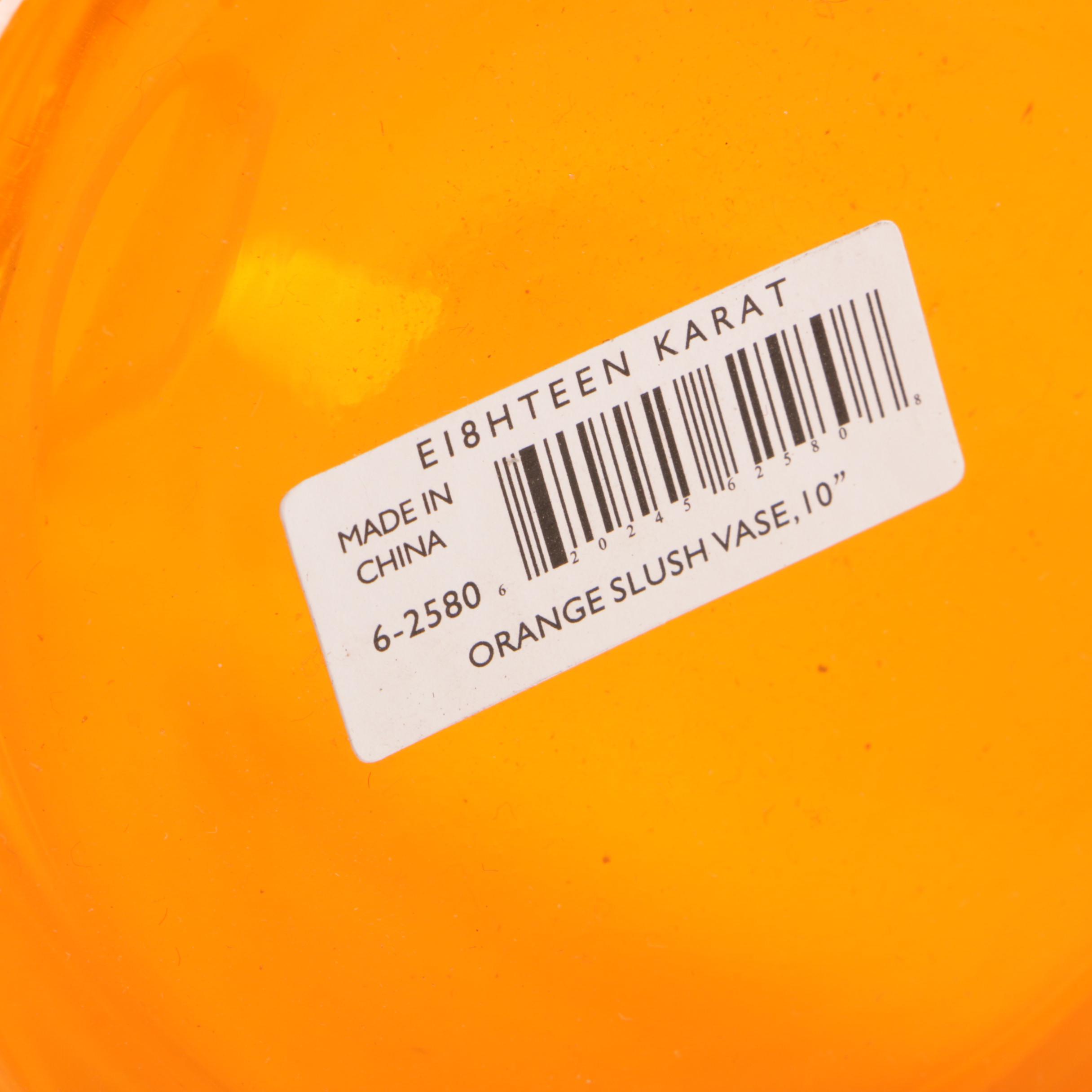 Leonardo Orange Glass "Swing" Vase, Eighteen Karat "Slush" Vases and Other Vases