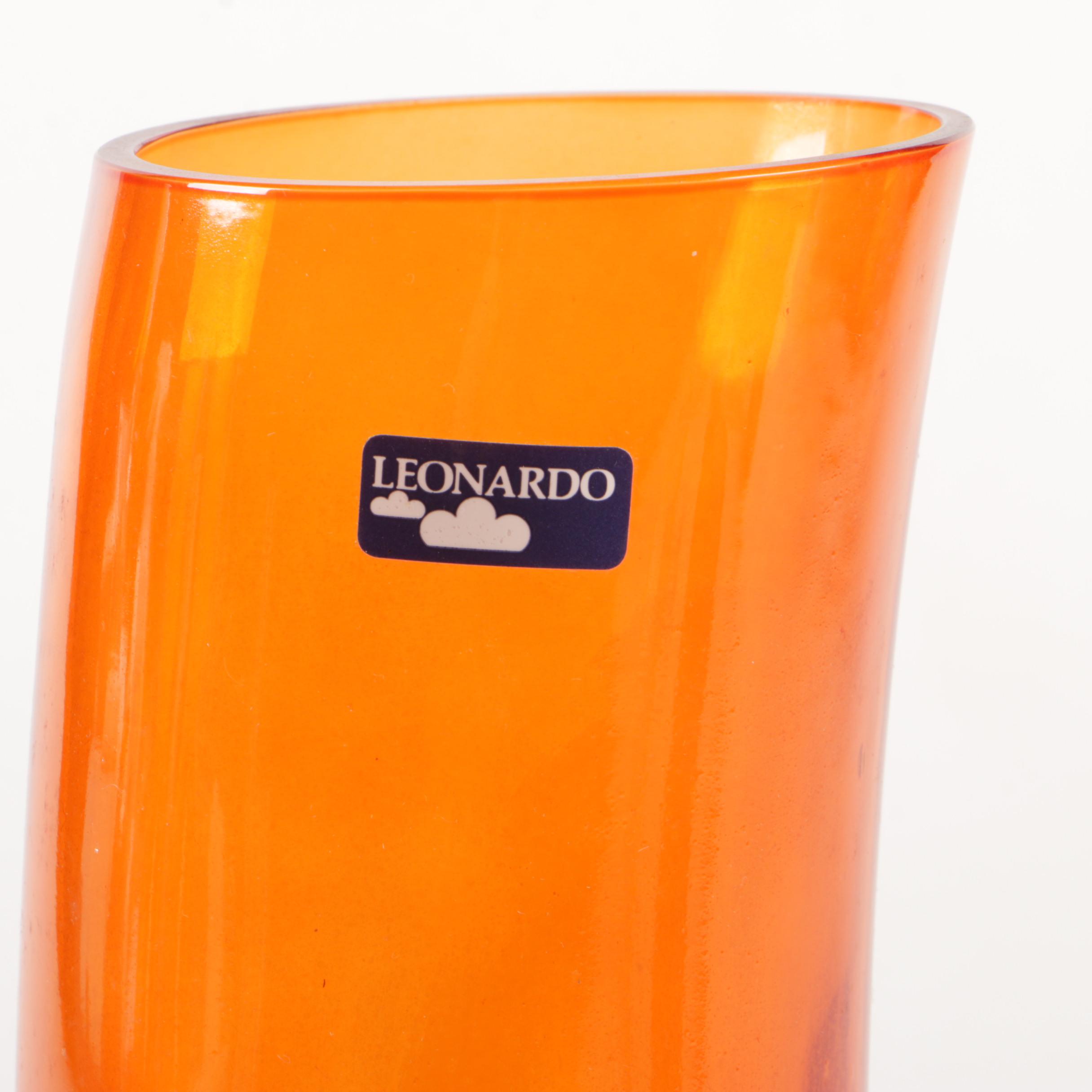 Leonardo Orange Glass "Swing" Vase, Eighteen Karat "Slush" Vases and Other Vases