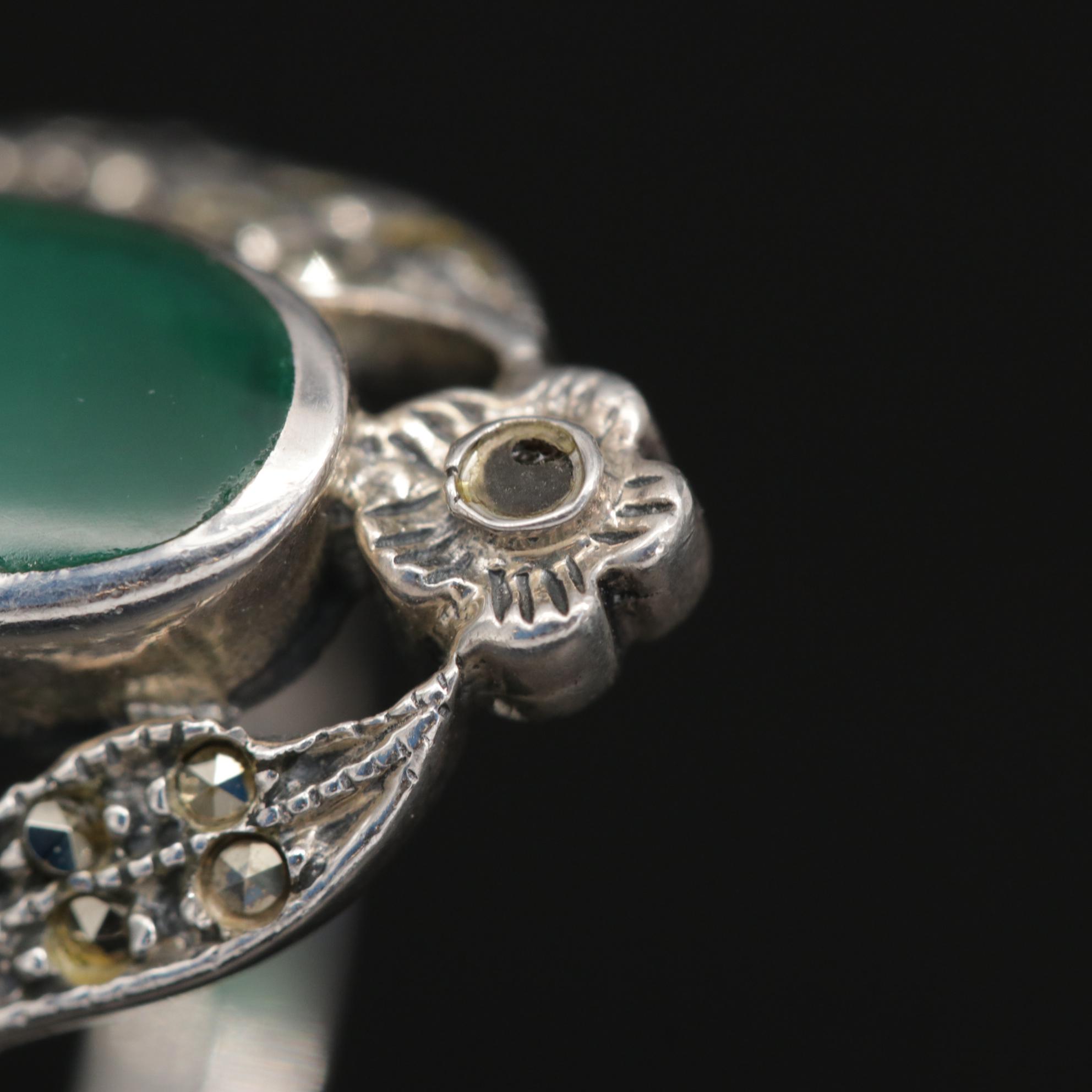 Sterling Silver Rings with a Variety of Green Gemstones