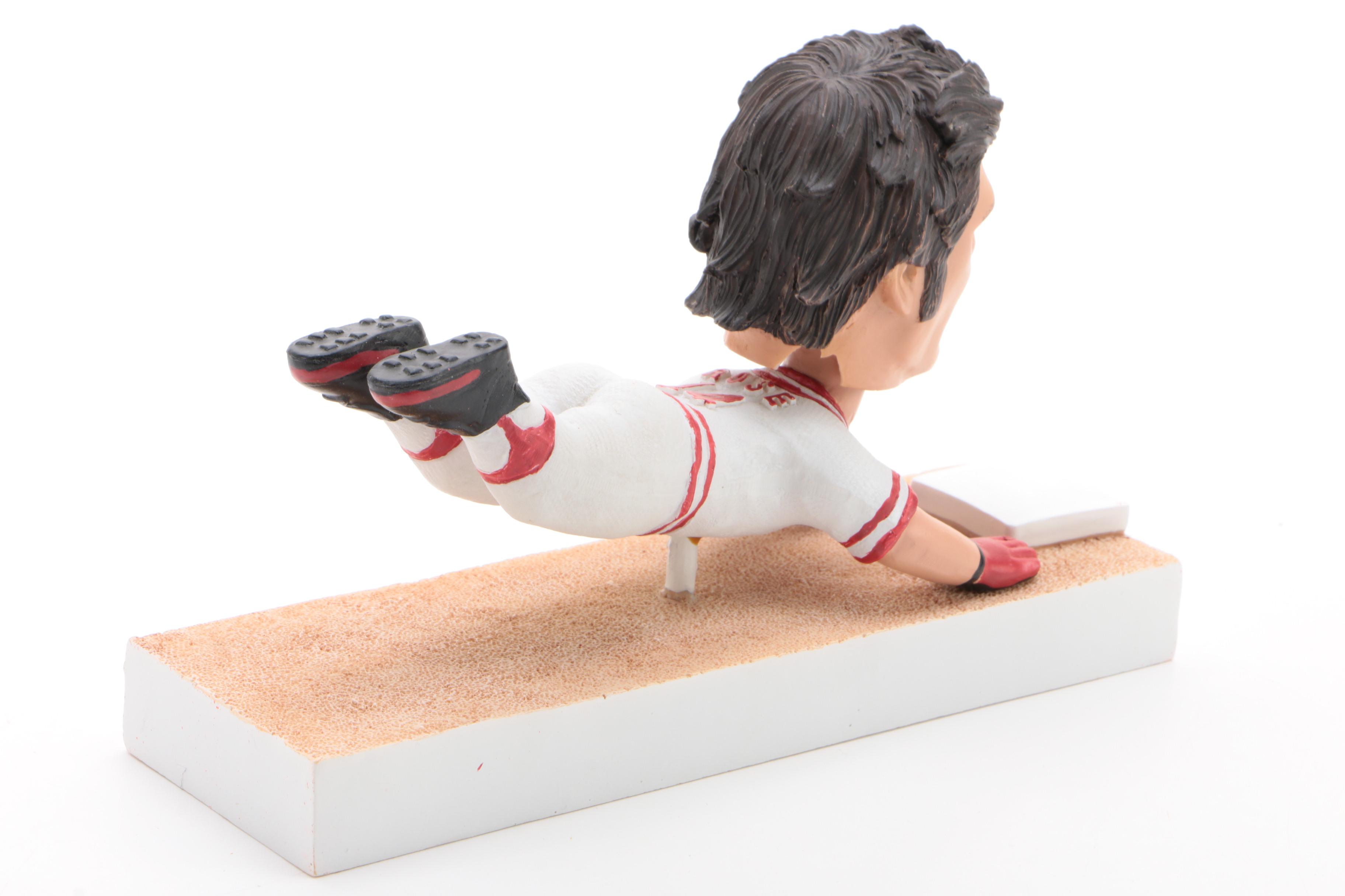 Pete Rose Signed "Sliding" Rose Bobblehead  COA