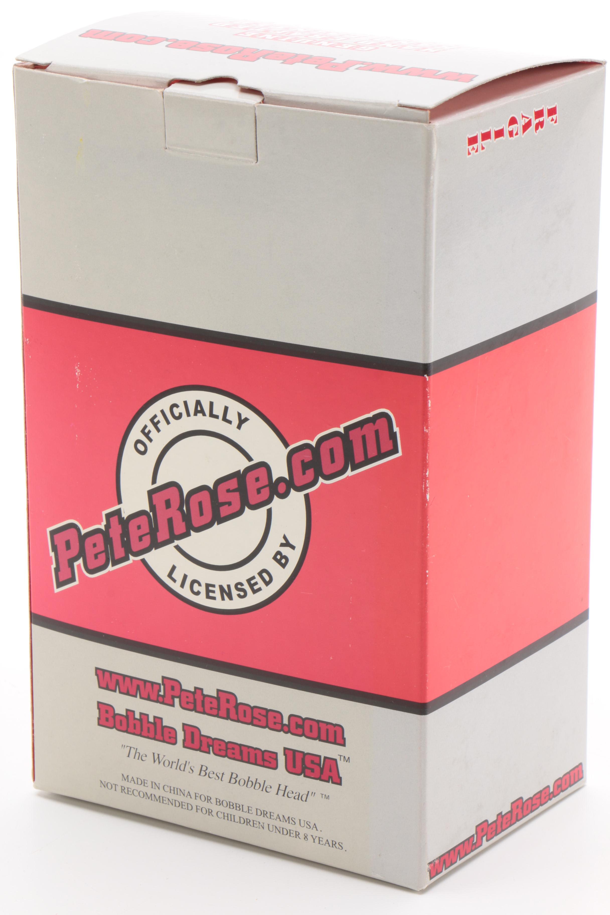 Pete Rose Signed "Sliding" Rose Bobblehead  COA