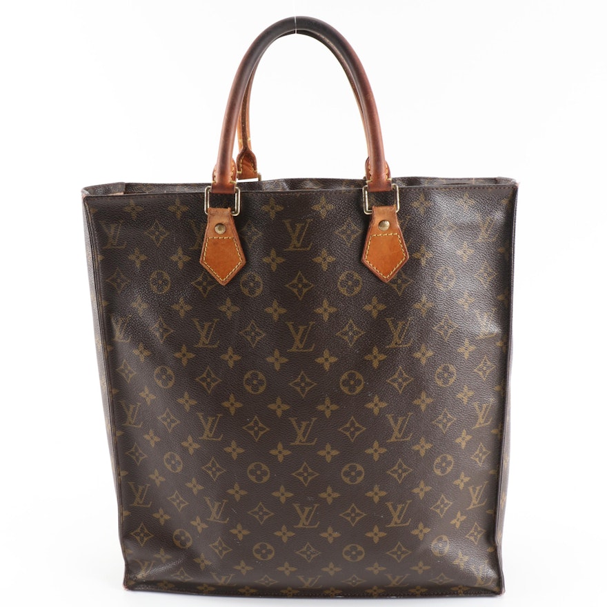 Louis Vuitton Sac Plat in Monogram Canvas and Vachetta Leather