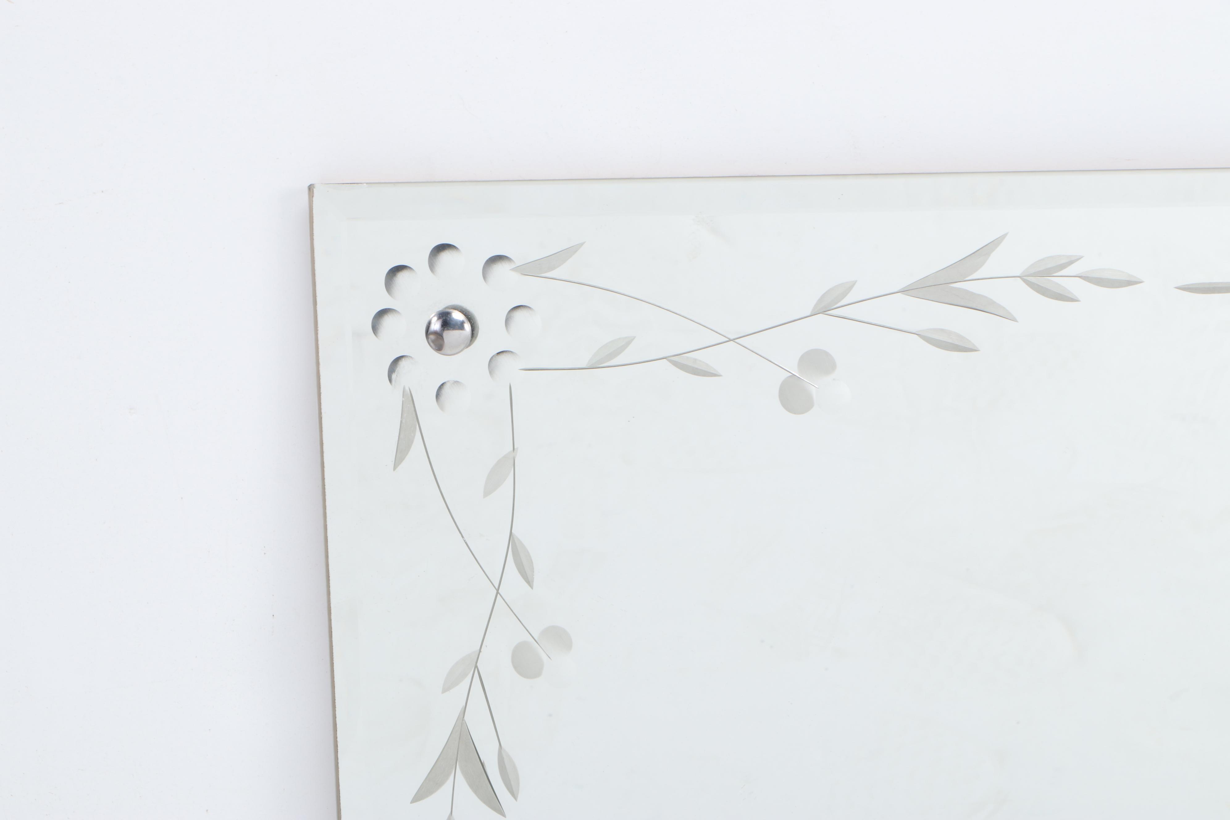 Venetian Style Etched Glass Wall Mirror