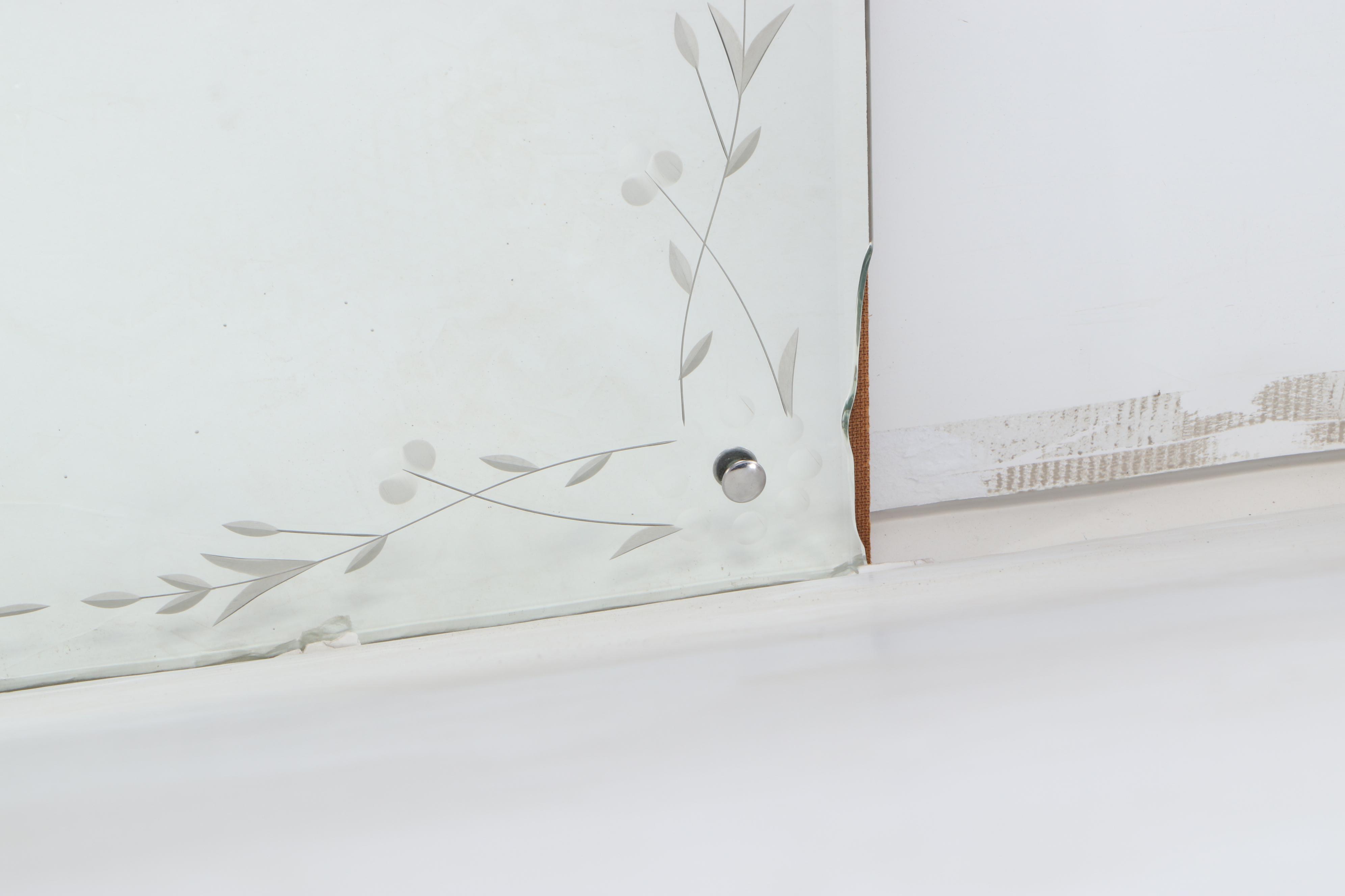 Venetian Style Etched Glass Wall Mirror