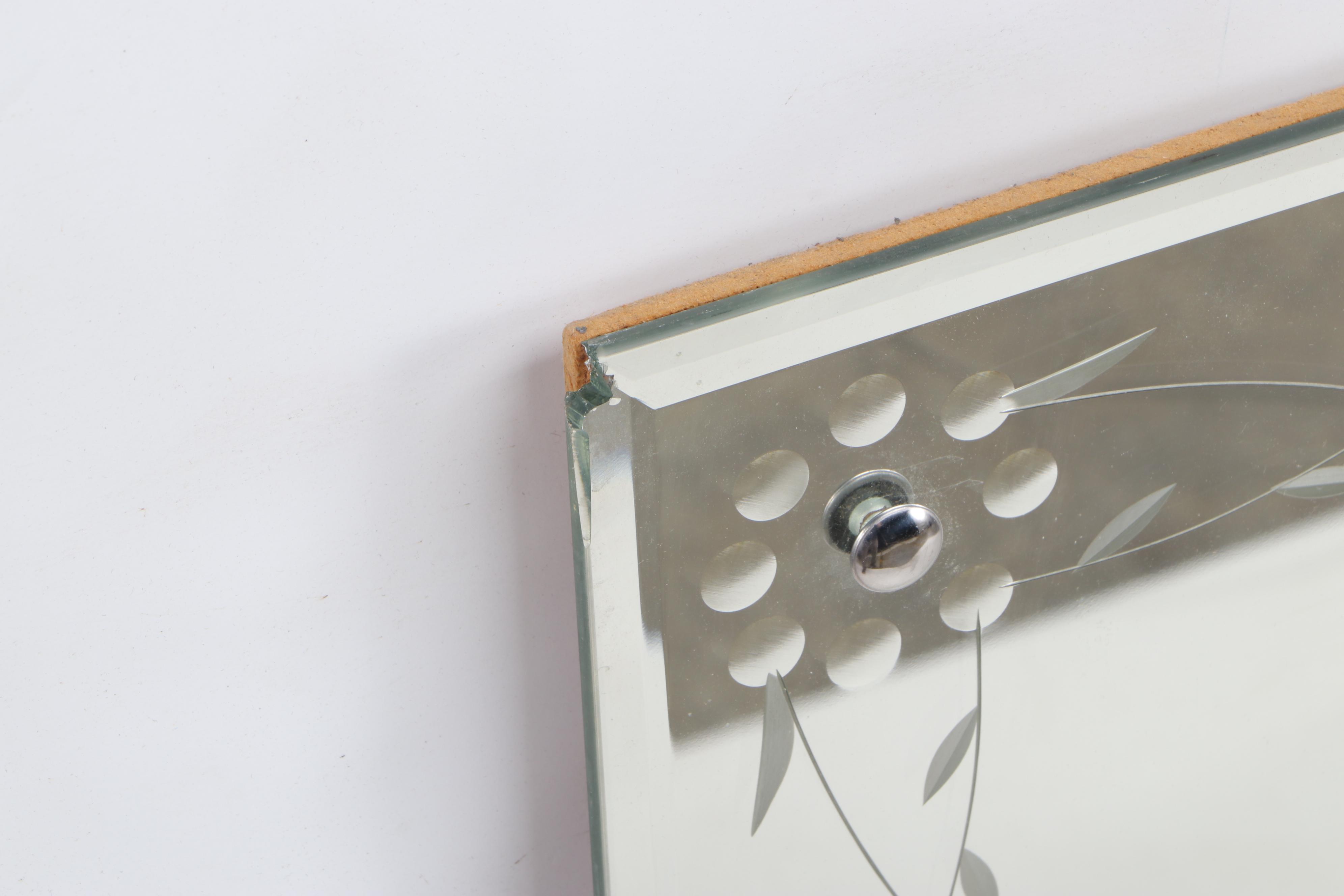 Venetian Style Etched Glass Wall Mirror