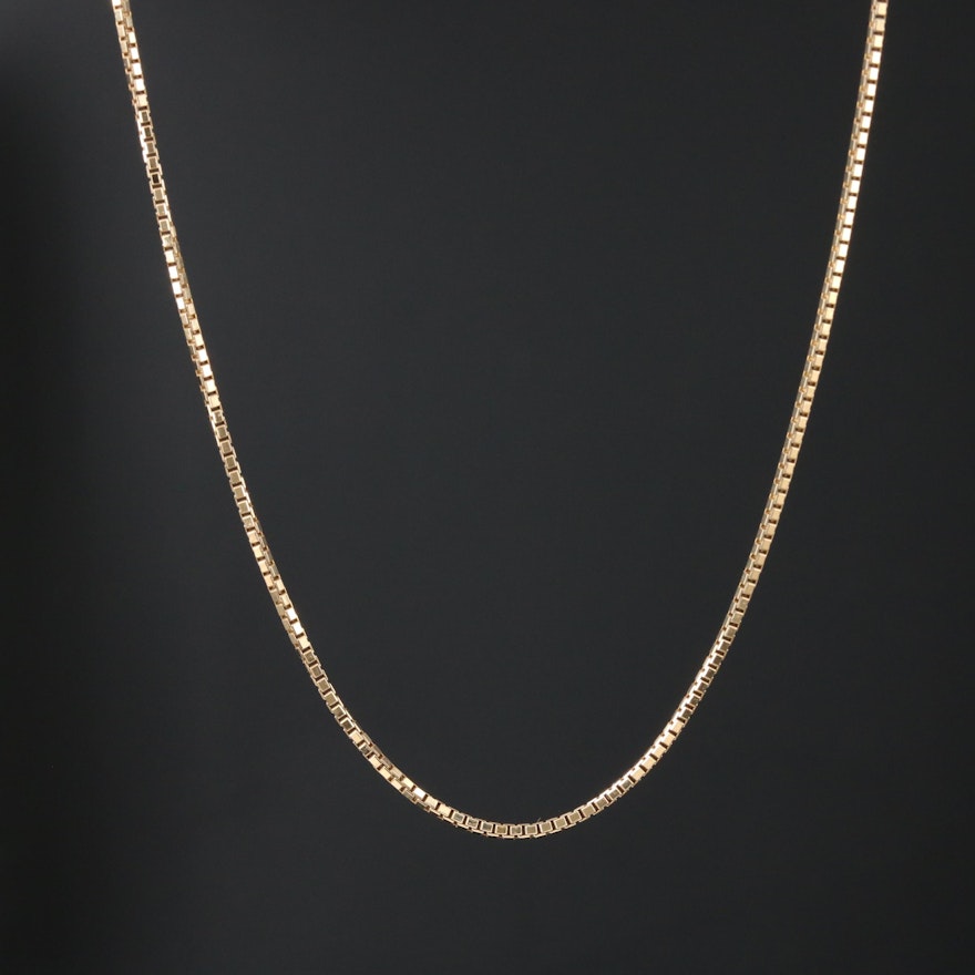 14K Gold Box Link Chain