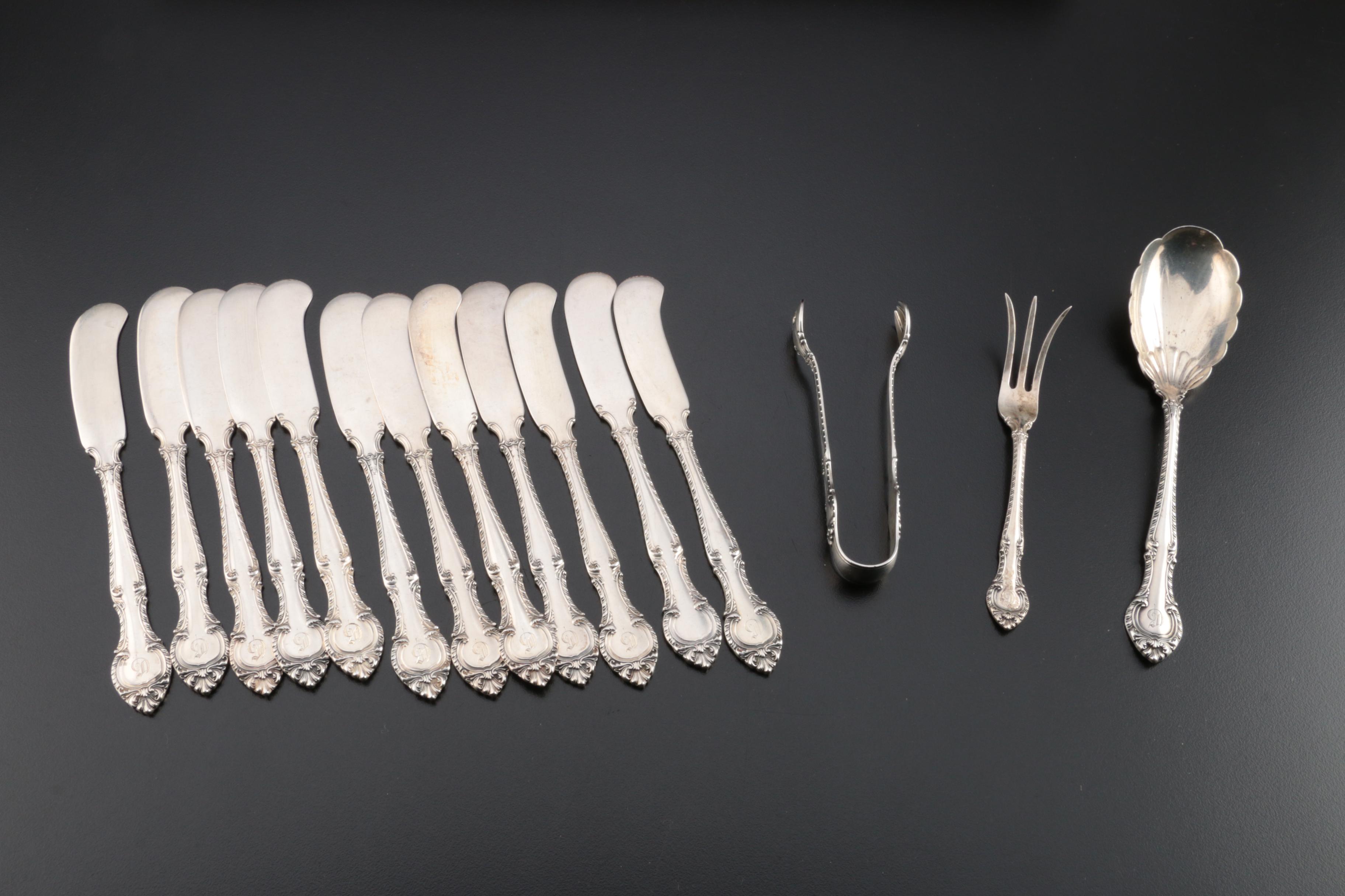 Gorham "English Gadroon" Sterling Silver Flatware Set, Mid to Late 20th Century