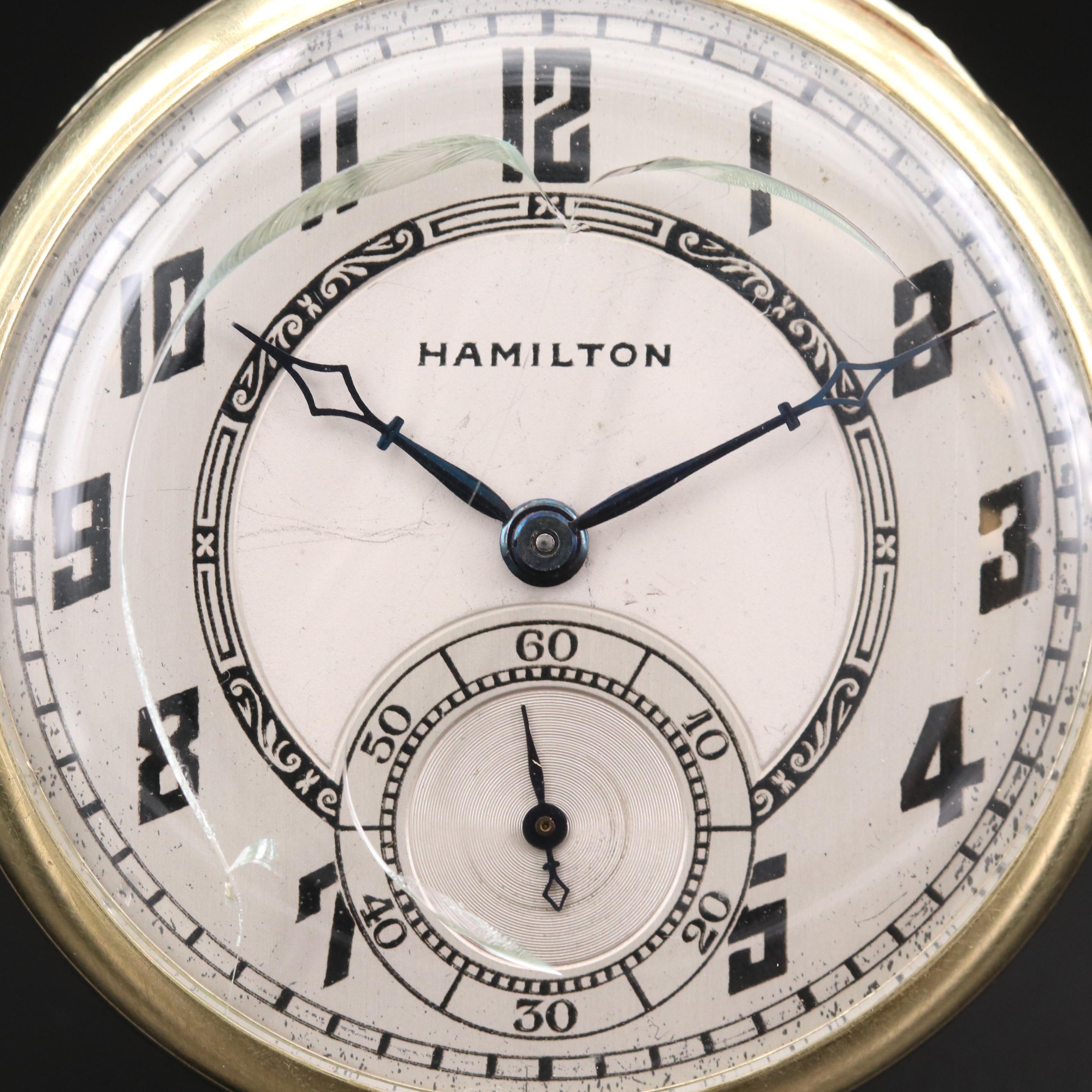 Vintage Hamilton Gold Filled Pocket Watch, 1929