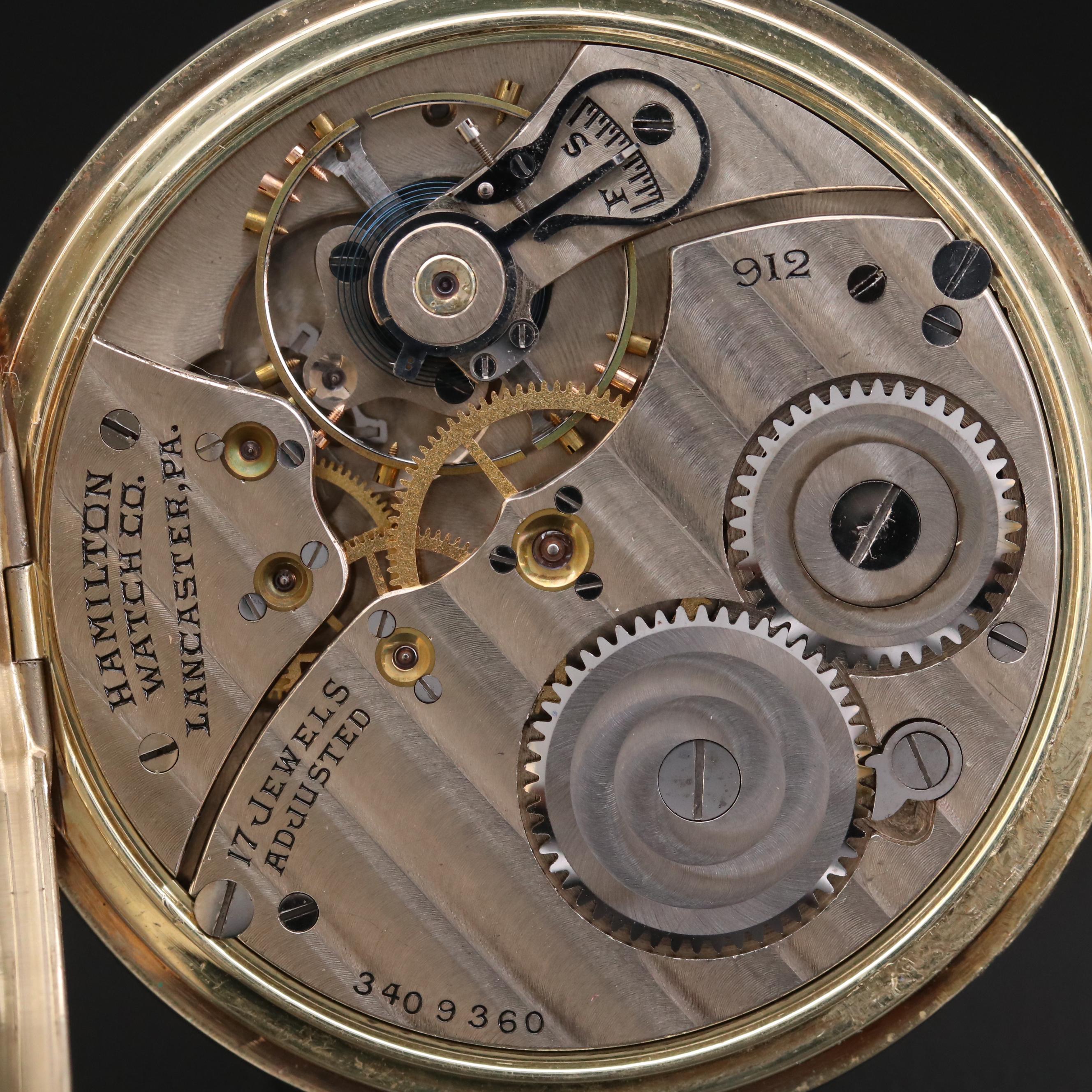 Vintage Hamilton Gold Filled Pocket Watch, 1929