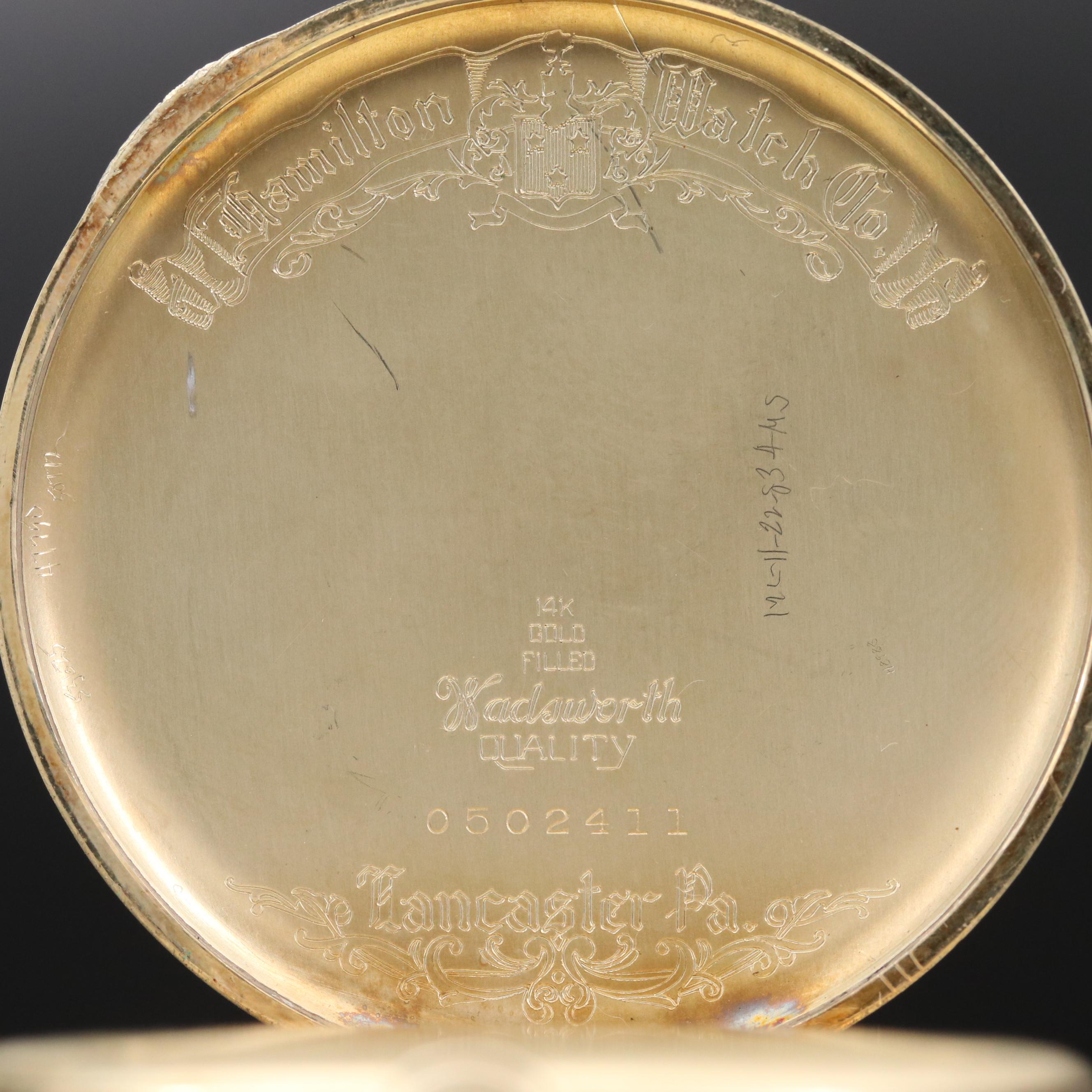 Vintage Hamilton Gold Filled Pocket Watch, 1929