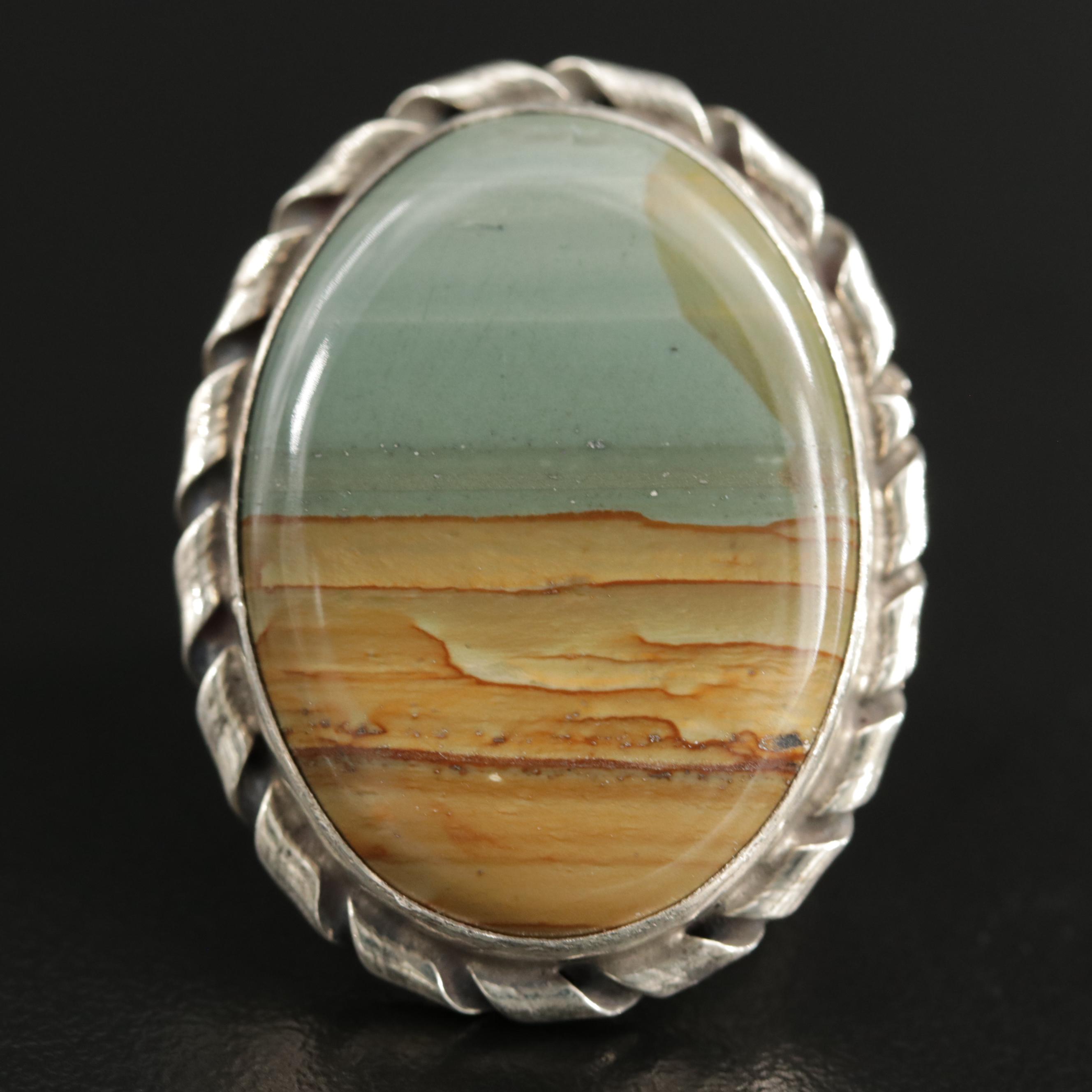 Sterling Silver Landscape Jasper Ring