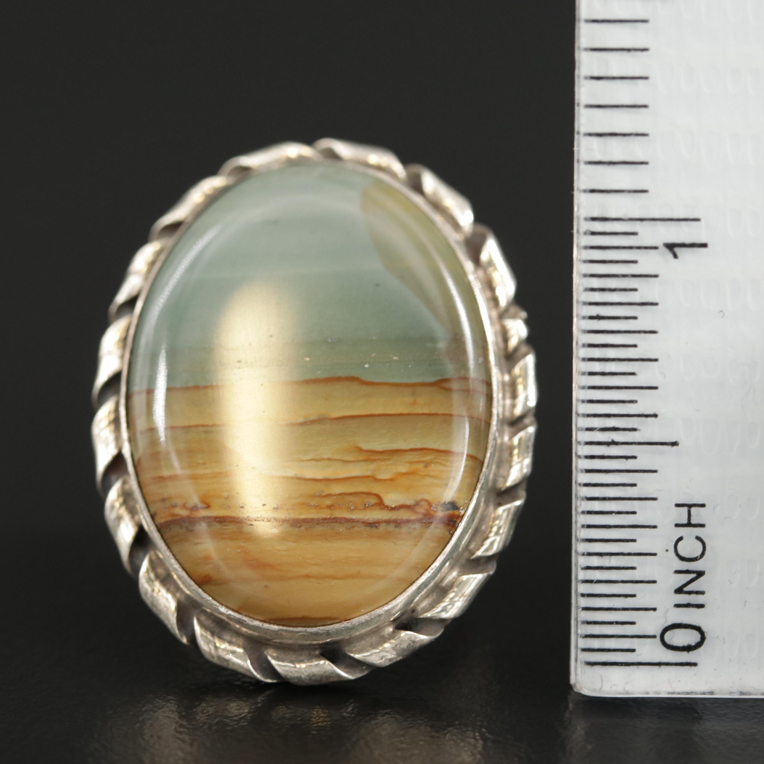 Sterling Silver Landscape Jasper Ring