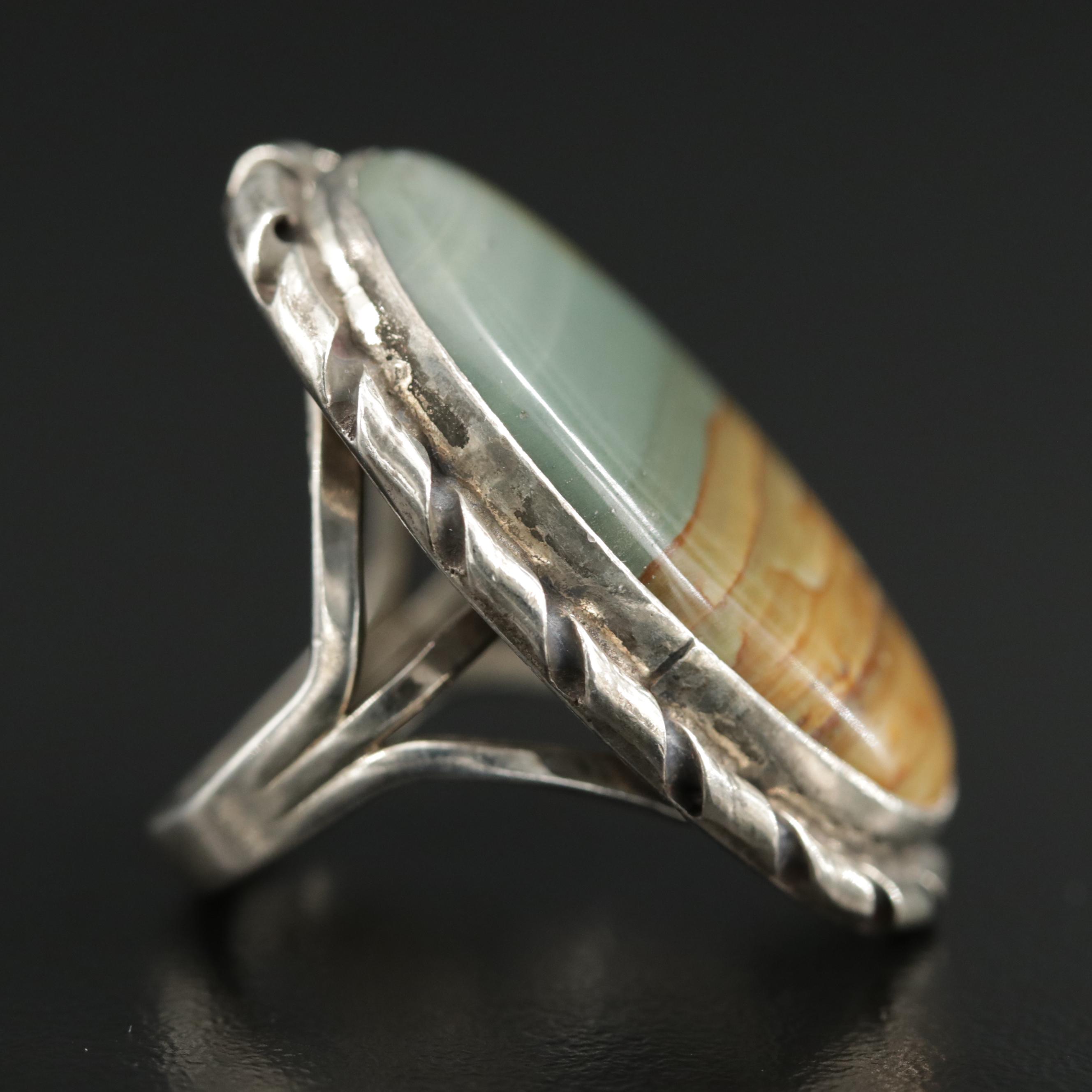 Sterling Silver Landscape Jasper Ring