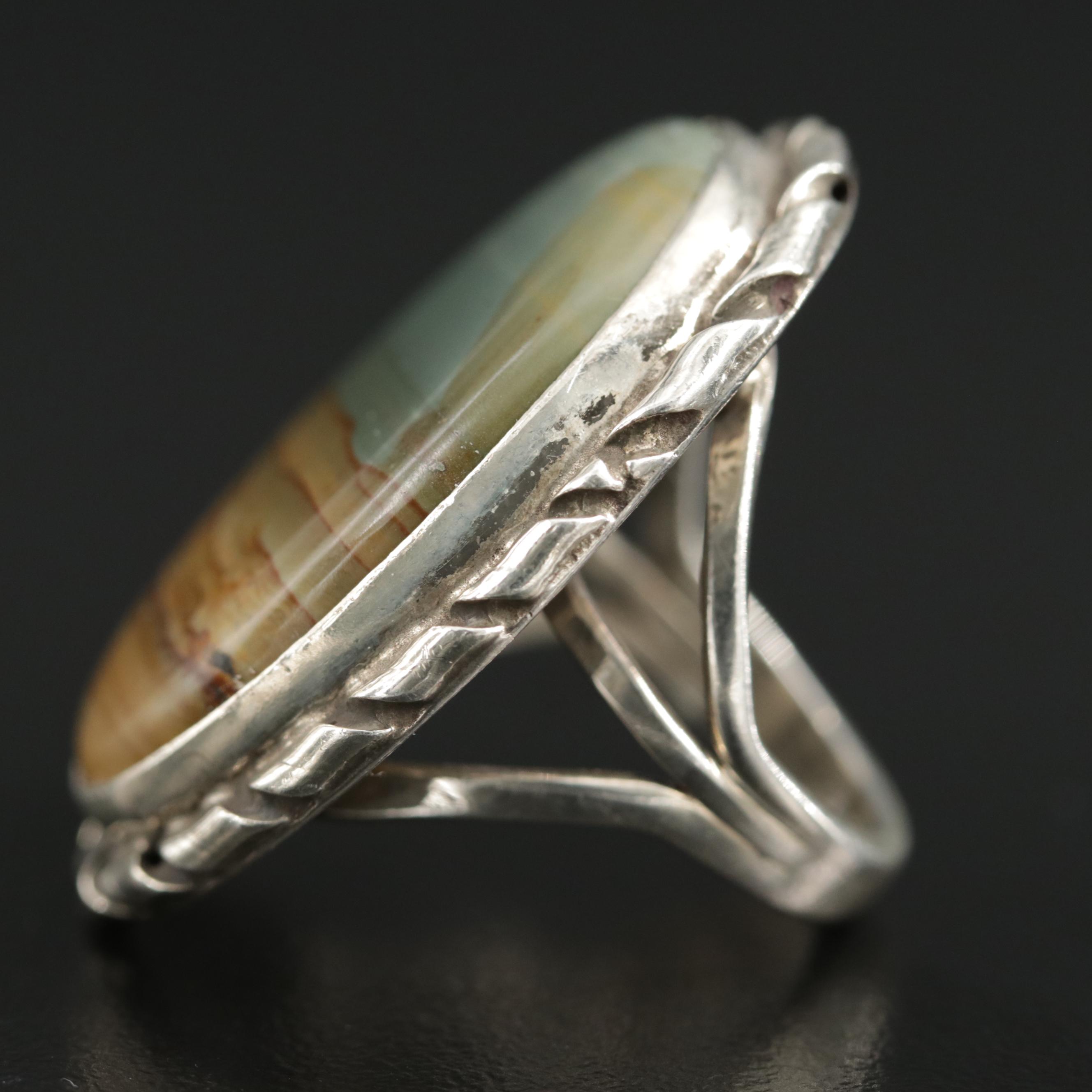 Sterling Silver Landscape Jasper Ring